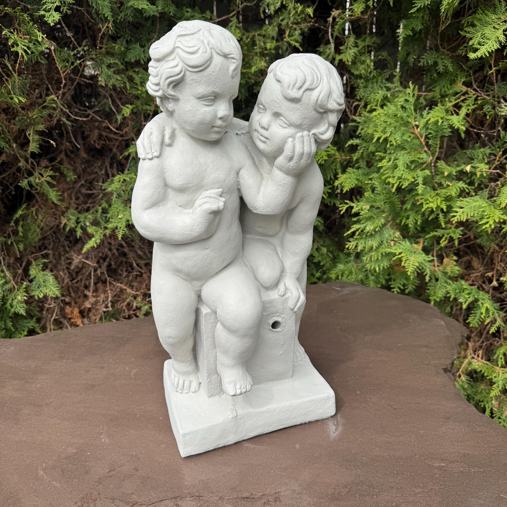 Replacement Concrete Fountain Topper 20" Cement Pond Spitter Fountain Classic Children Boy