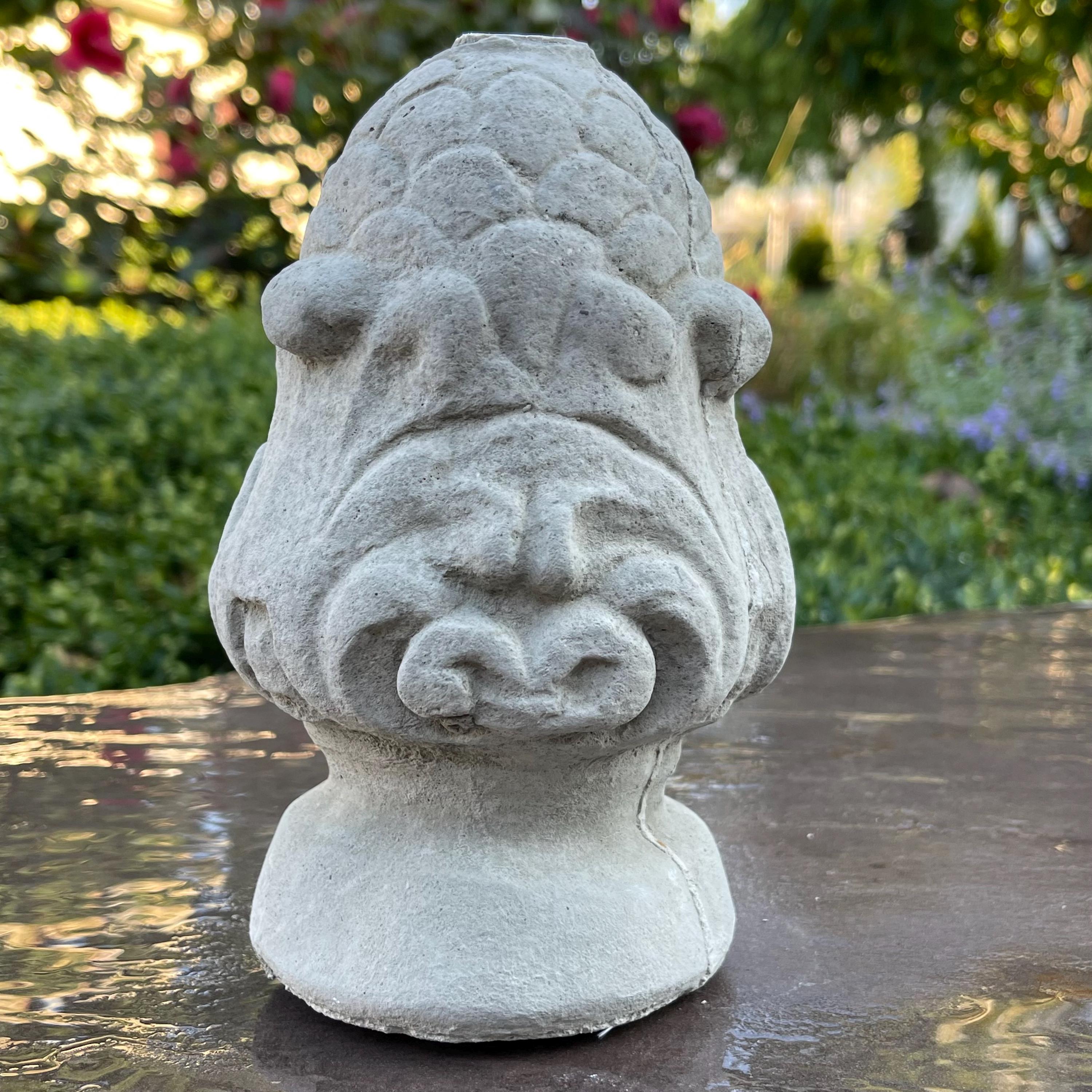 Replacement Fountain Topper 7.5" Cement Water Fountain Top / Concrete Pond Spitter Finial Statue