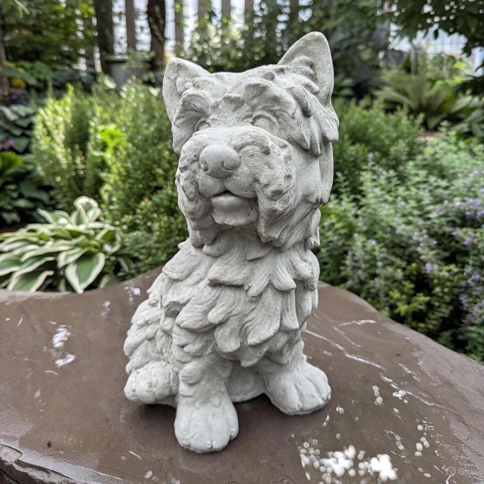 Large Concrete Westie Garden Statue 15" White West Highland Scottish Terrier Dog Memorial Outdoor Yard Decor Pet Remembrance
