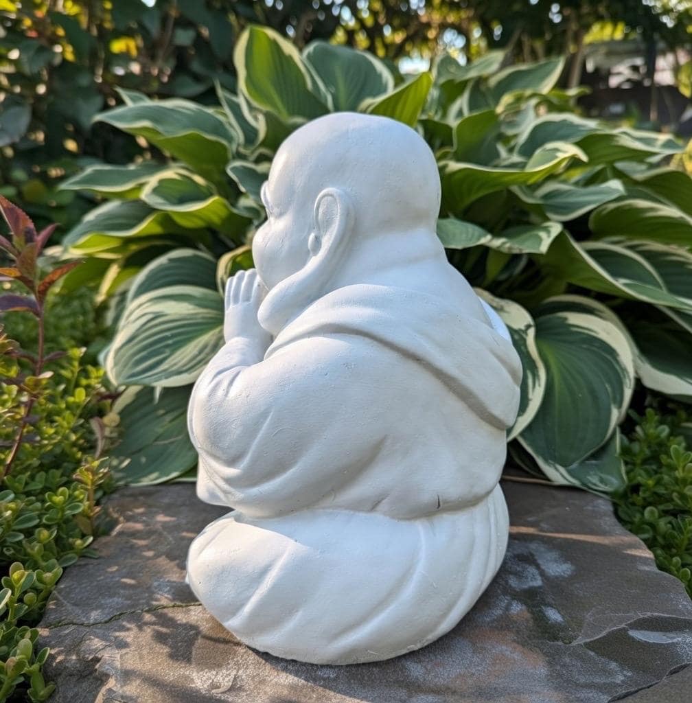 Concrete Sitting Buddha Statue 10" Zen Garden Statue Outdoor Cement