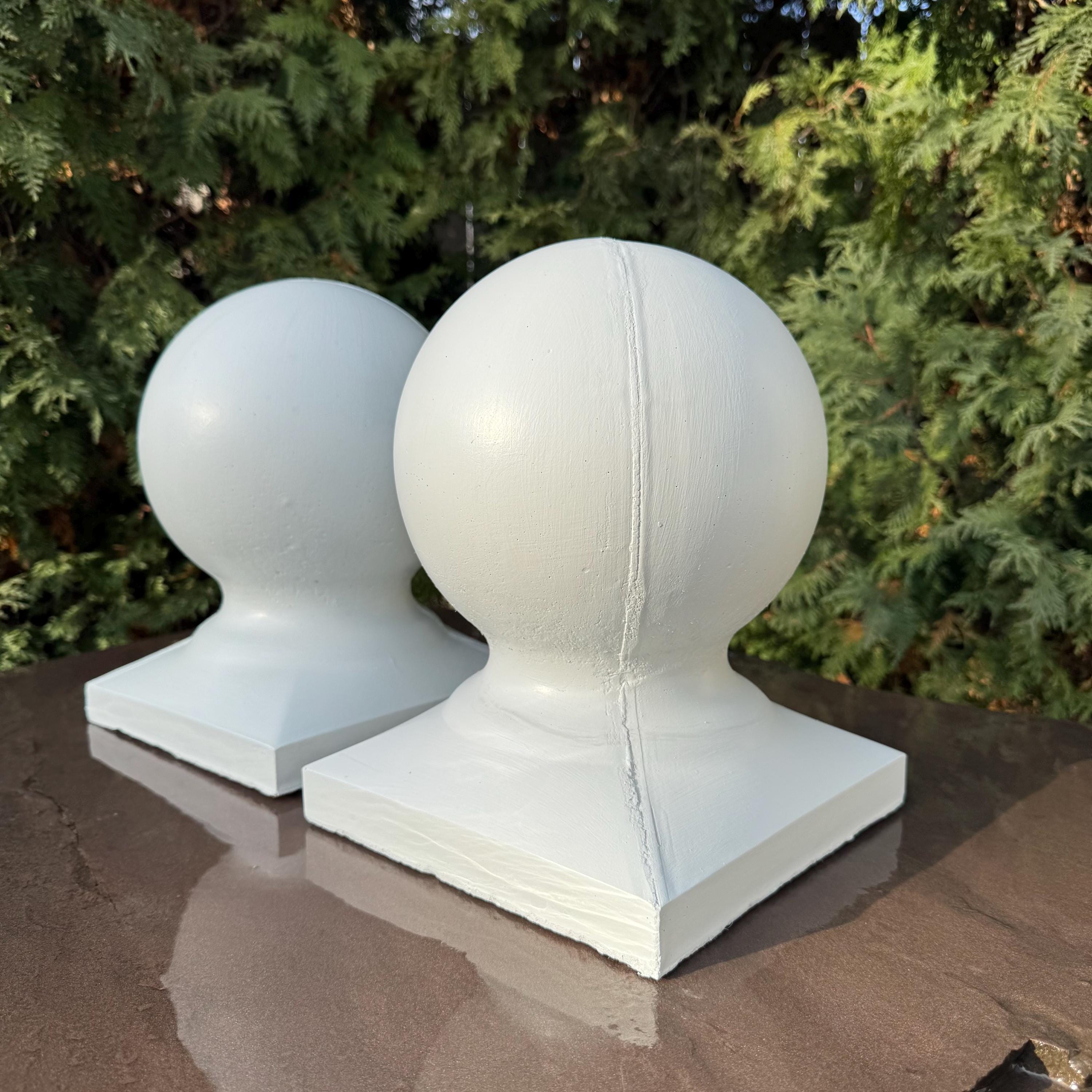 11 Inch Concrete Garden Sphere Ball - Cement Pier Cap Column Pillar Post Topper Finial Outdoor Yard Decor Sculpture