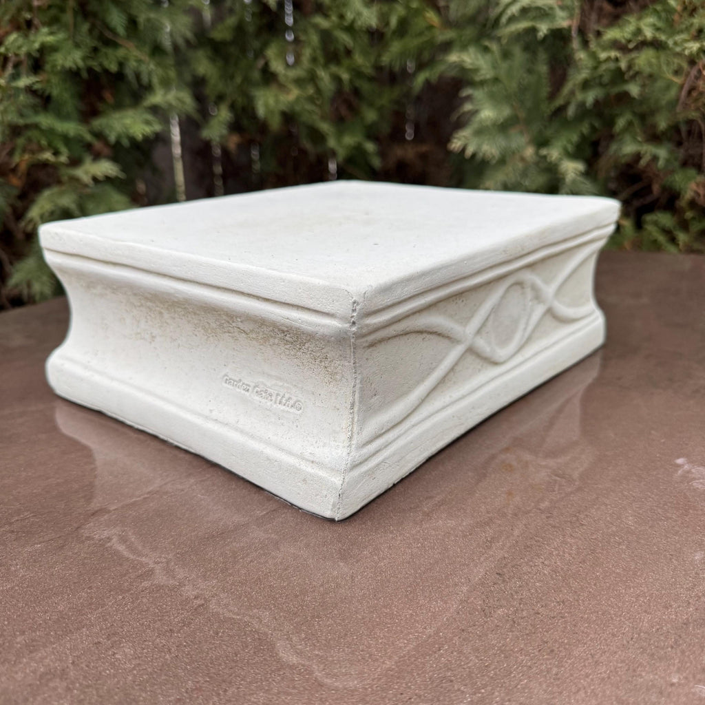 10" Concrete Pedestal Stand: Modern Garden Decor Display Riser Base for Statues Plants Yard Art