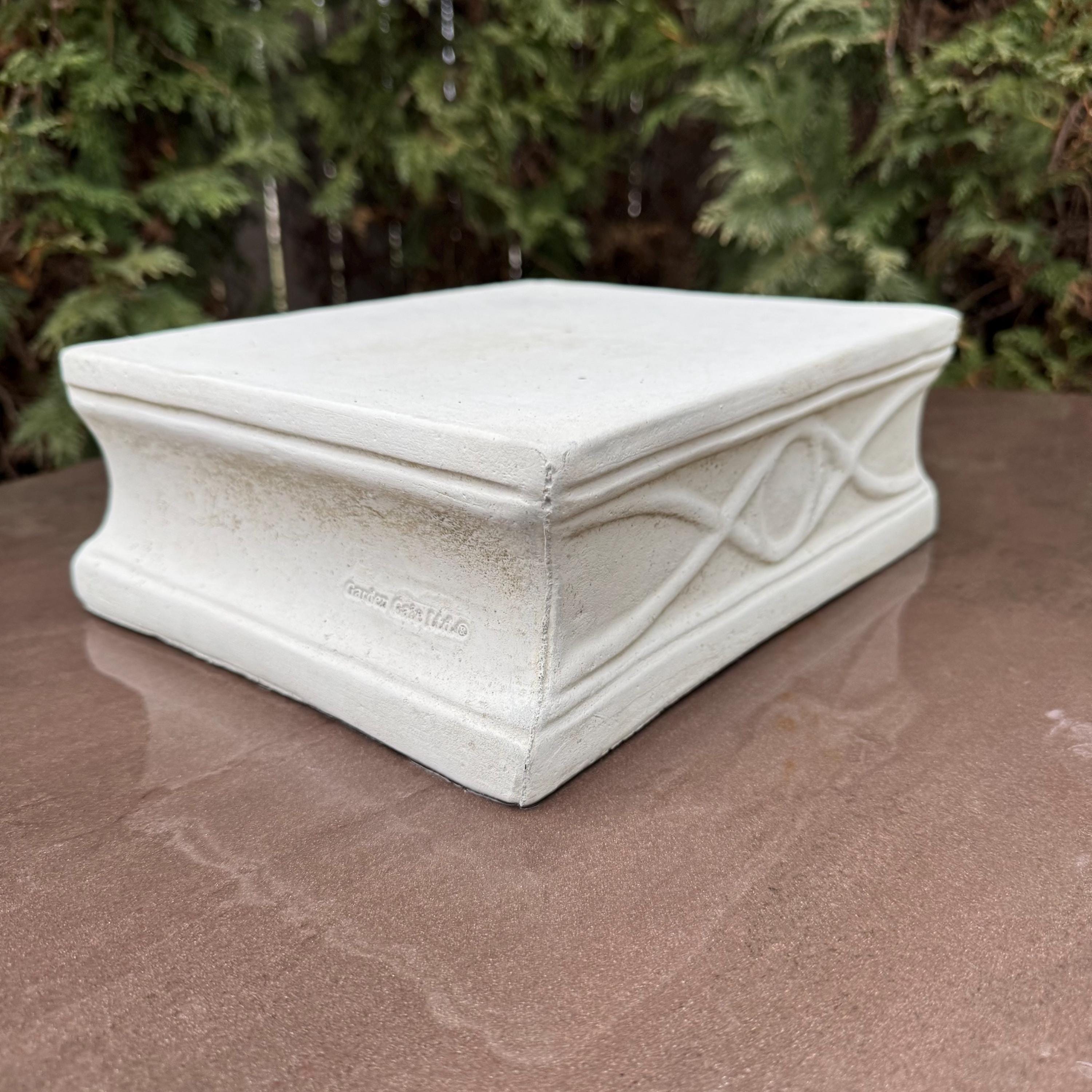 10" Concrete Pedestal Stand: Modern Garden Decor Display Riser Base for Statues Plants Yard Art