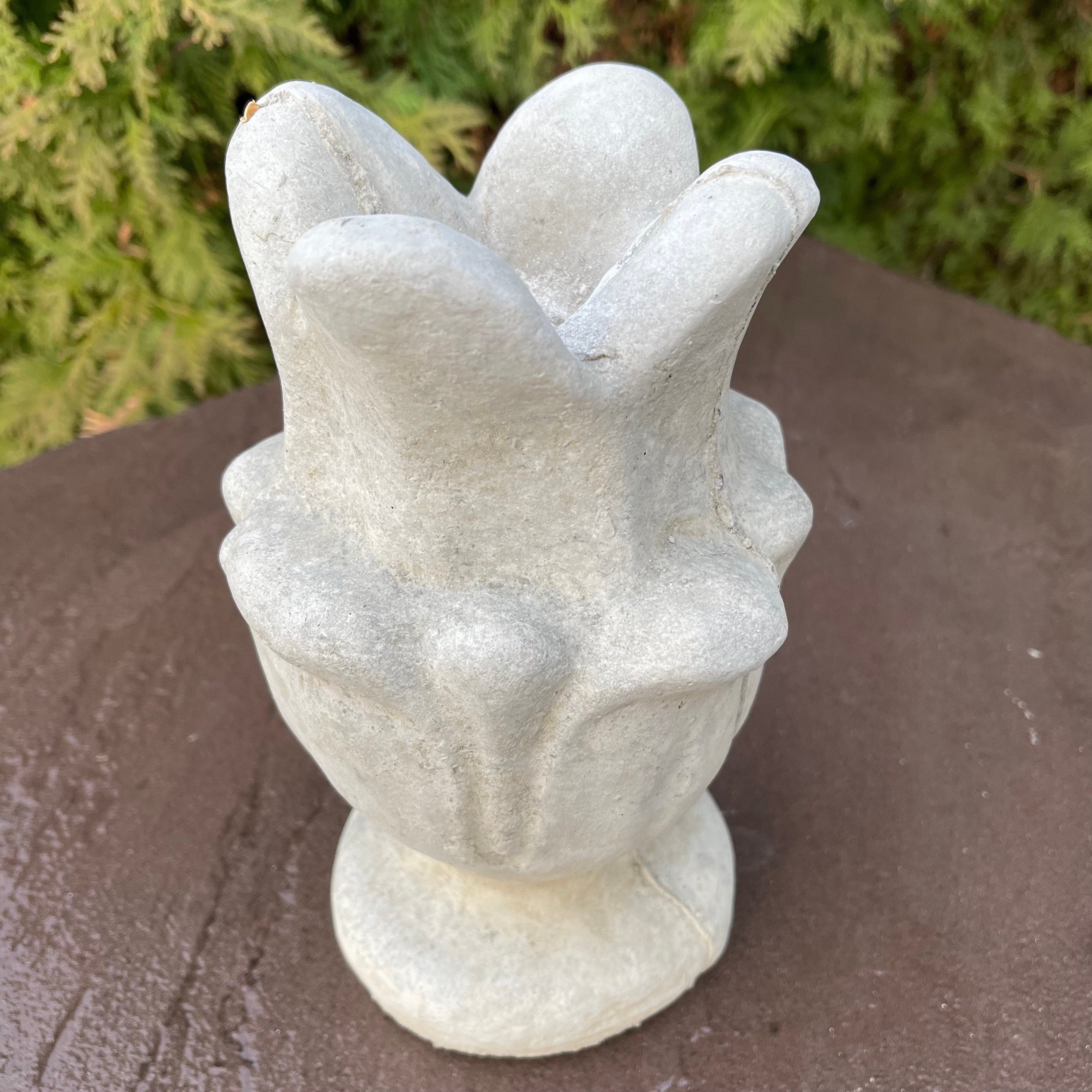 Concrete Tulip Fountain Top 8" Outdoor Garden Water Feature Spitter Replacement Pond Cement Topper Scupper