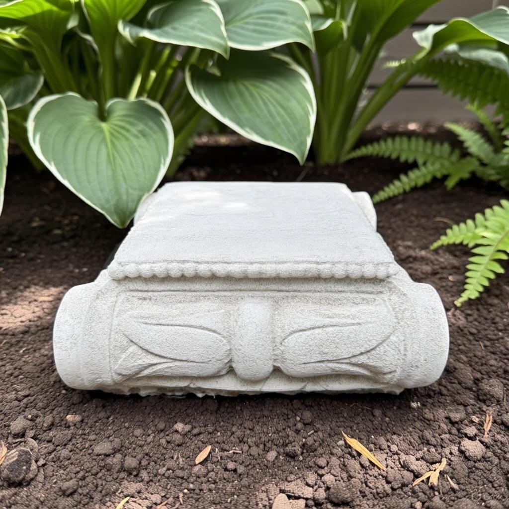 Modern Concrete Plant Pedestal Stand - 9 Inch Garden Art Sculpture Plinth Display Base for Outdoor Yard Decor