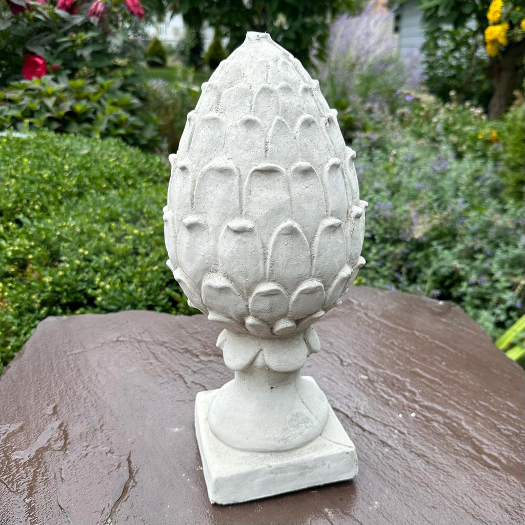 Concrete Artichoke Finial Fountain Top 14.5" Outdoor Garden Statue Sculpture Yard Ornament