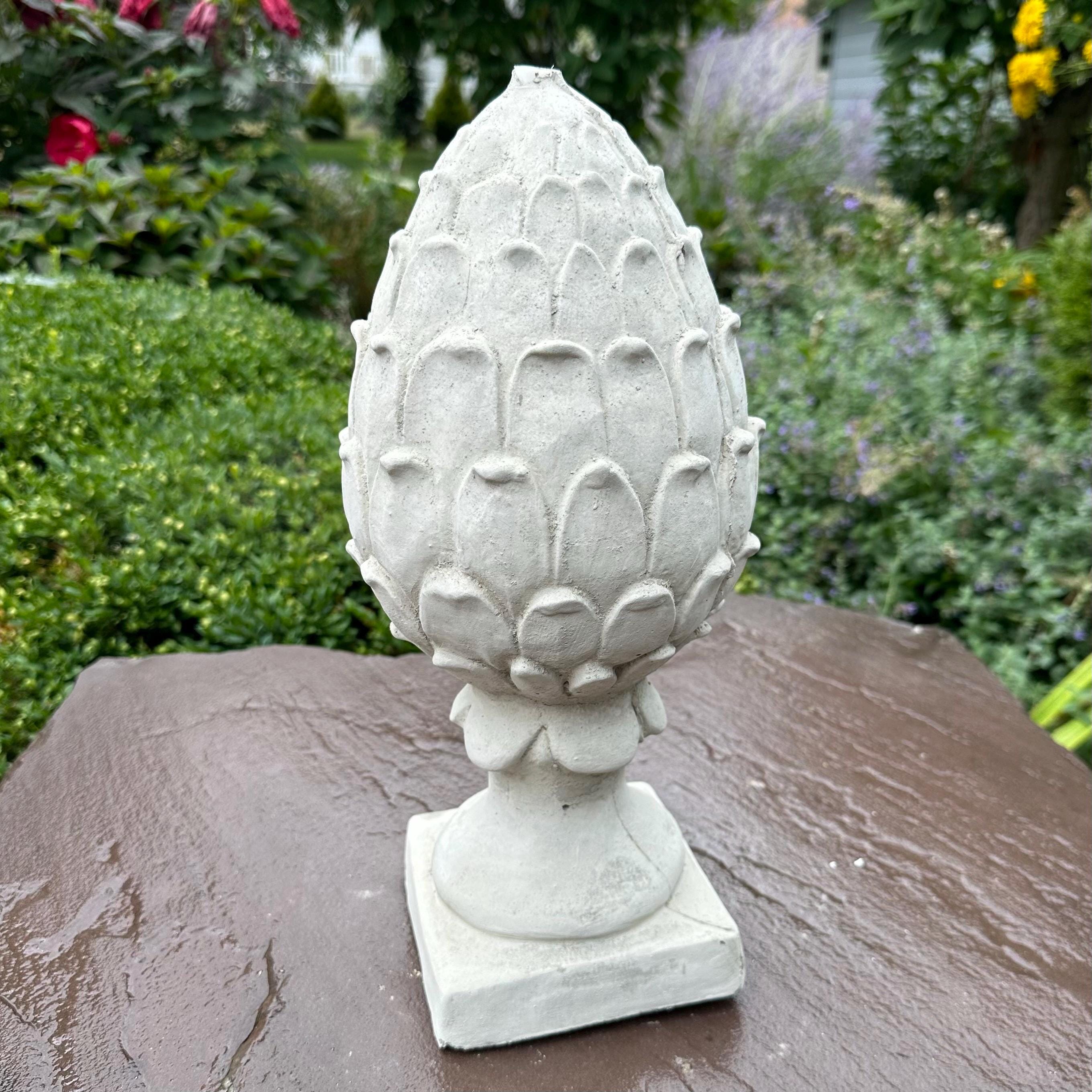 Concrete Artichoke Finial Fountain Top 14.5" Outdoor Garden Statue Sculpture Yard Ornament
