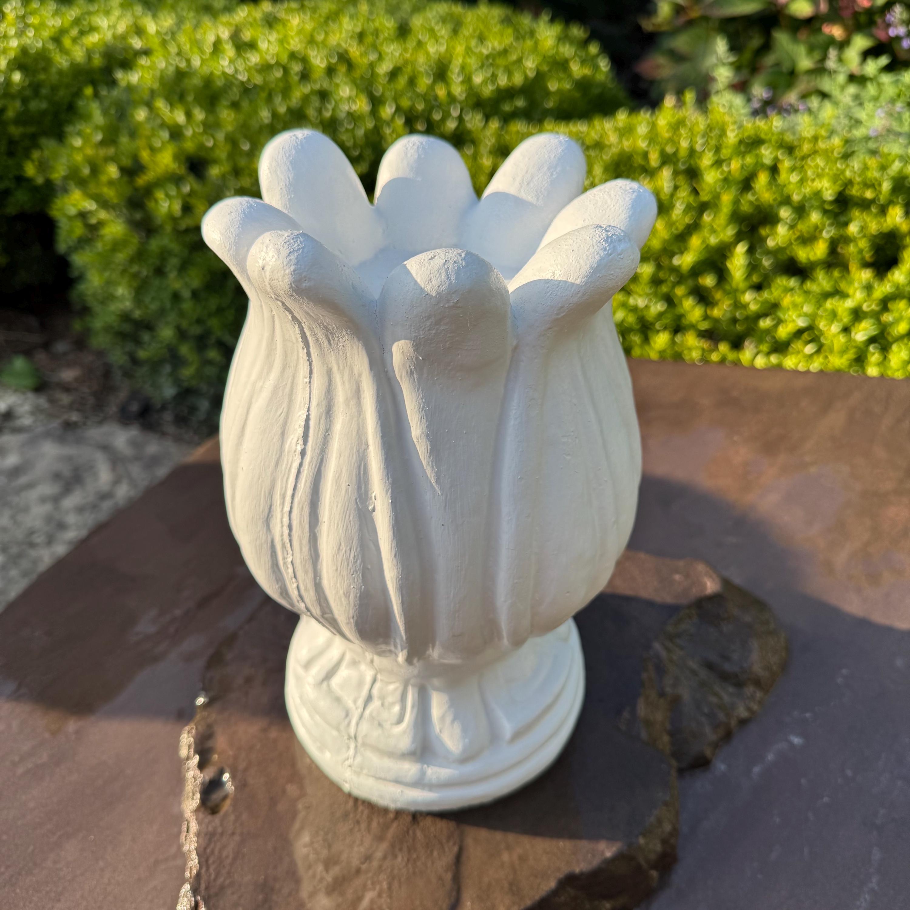 Concrete Tulip Fountain Spout 10.5" Outdoor Garden Pond Water Feature Topper Decor