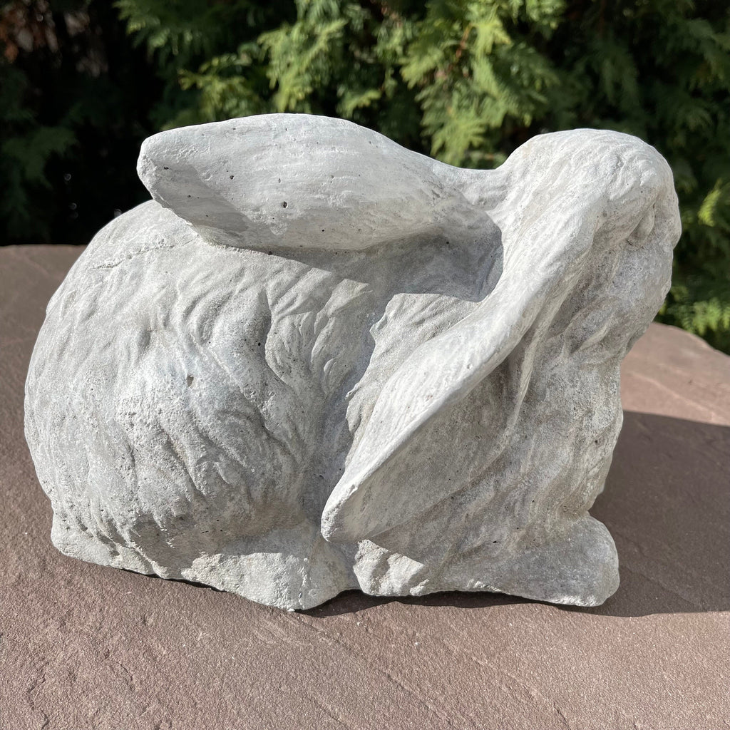 Concrete Rabbit Garden Statue 11" Modern Bunny Sculpture Outdoor Yard Art Lawn Ornament Animal Decor