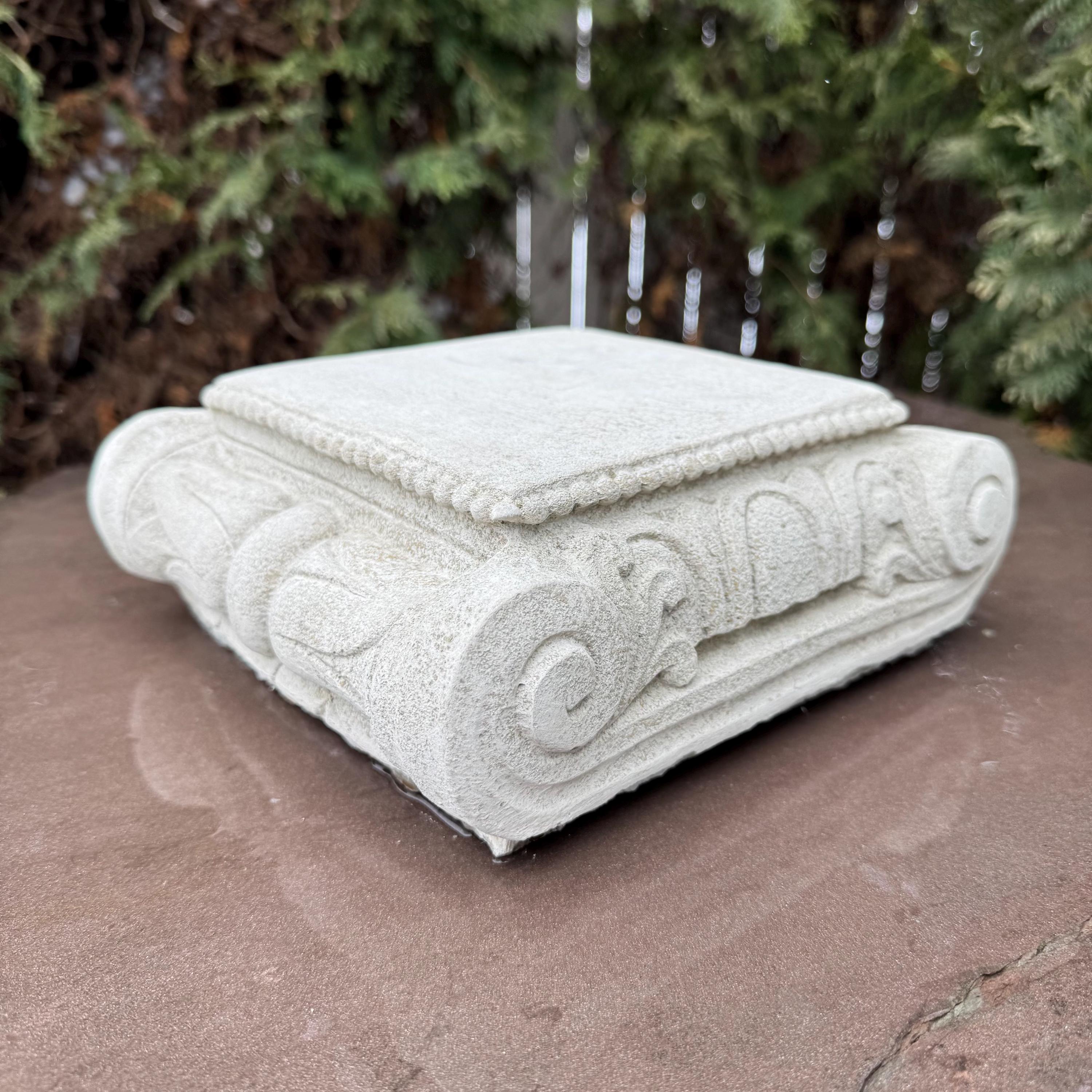 Modern Concrete Plant Pedestal Stand - 9 Inch Garden Art Sculpture Plinth Display Base for Outdoor Yard Decor