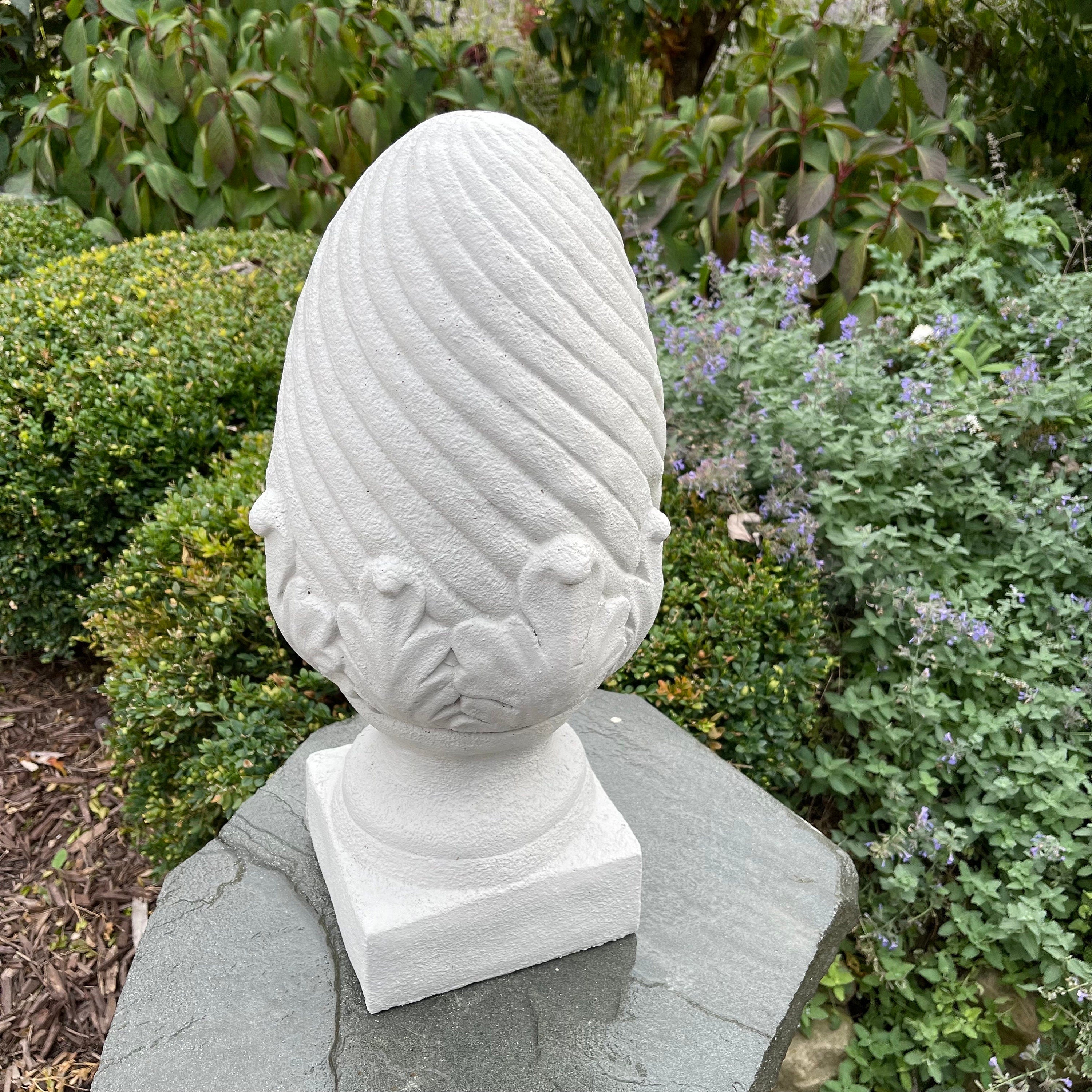Concrete Acorn Water Fountain Topper 19 Inch Outdoor Garden Pond Finial Top Sculpture