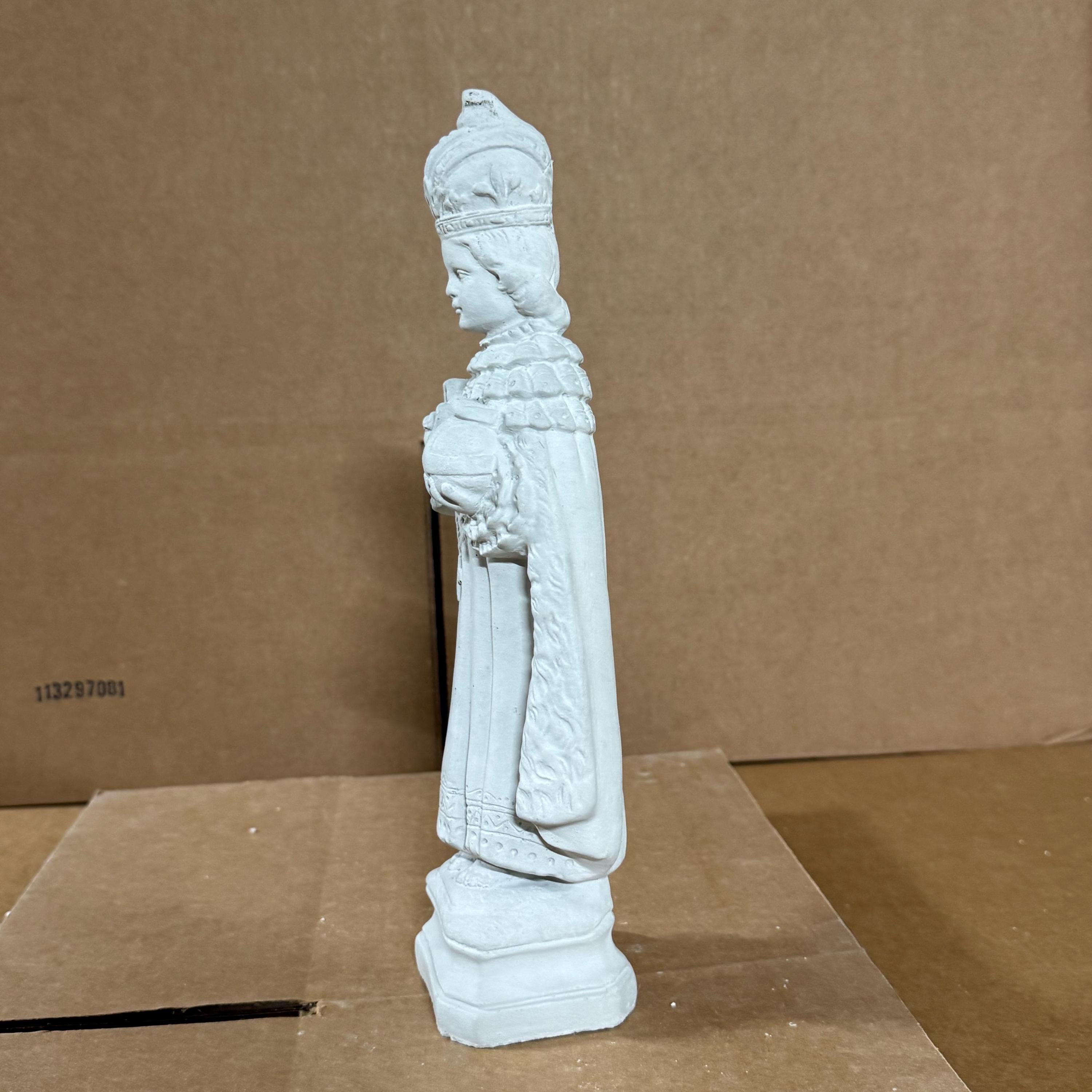 12 Inch Infant of Prague Statue - Outdoor Concrete Jesus Garden Catholic Religious Shrine Gift