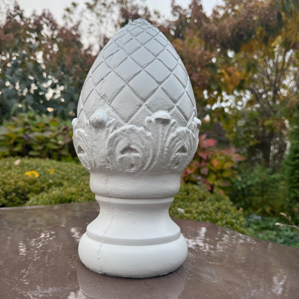 Concrete Garden Finial Statue 13.5" Durable Outdoor Lawn Sculpture Decor Accent Gift
