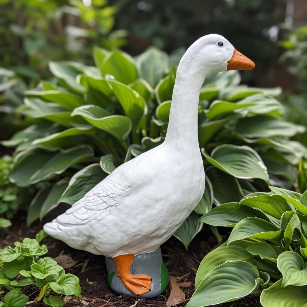 Concrete Lawn Goose Statue 23" Cement Goose For Sale