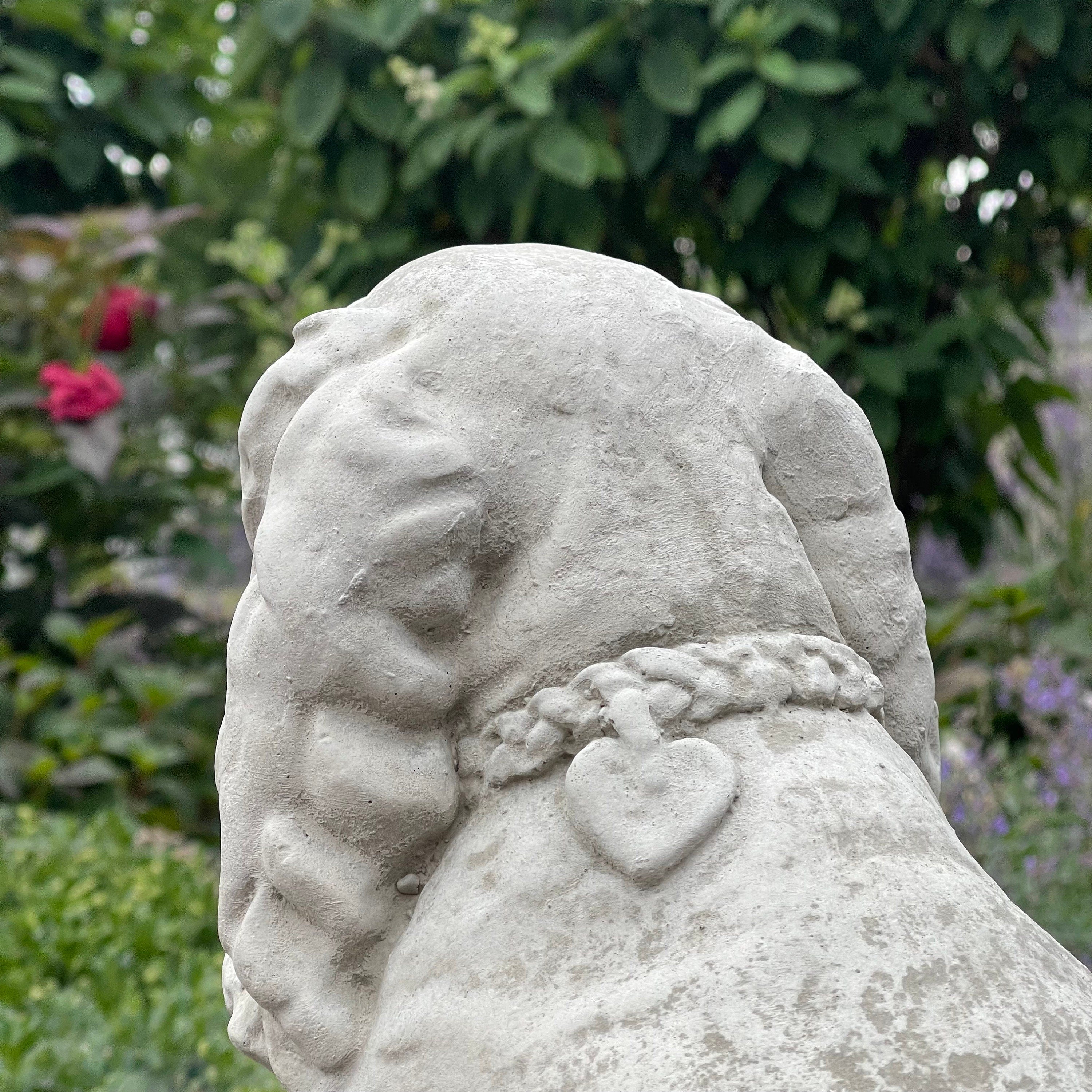 12" Concrete Cocker Spaniel Memorial Statue - Outdoor Garden Dog Sculpture Yard Decor Pet Remembrance Art