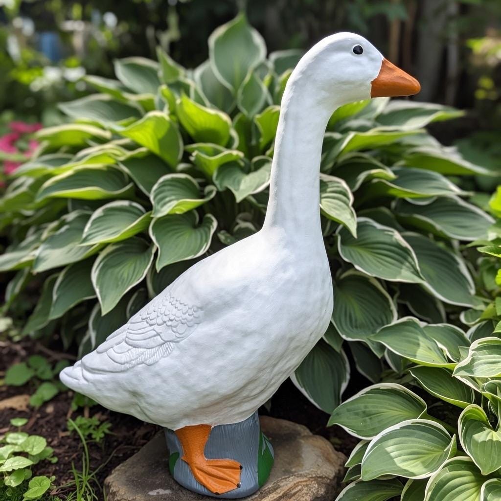 Concrete Lawn Goose Statue 23" Cement Goose For Sale