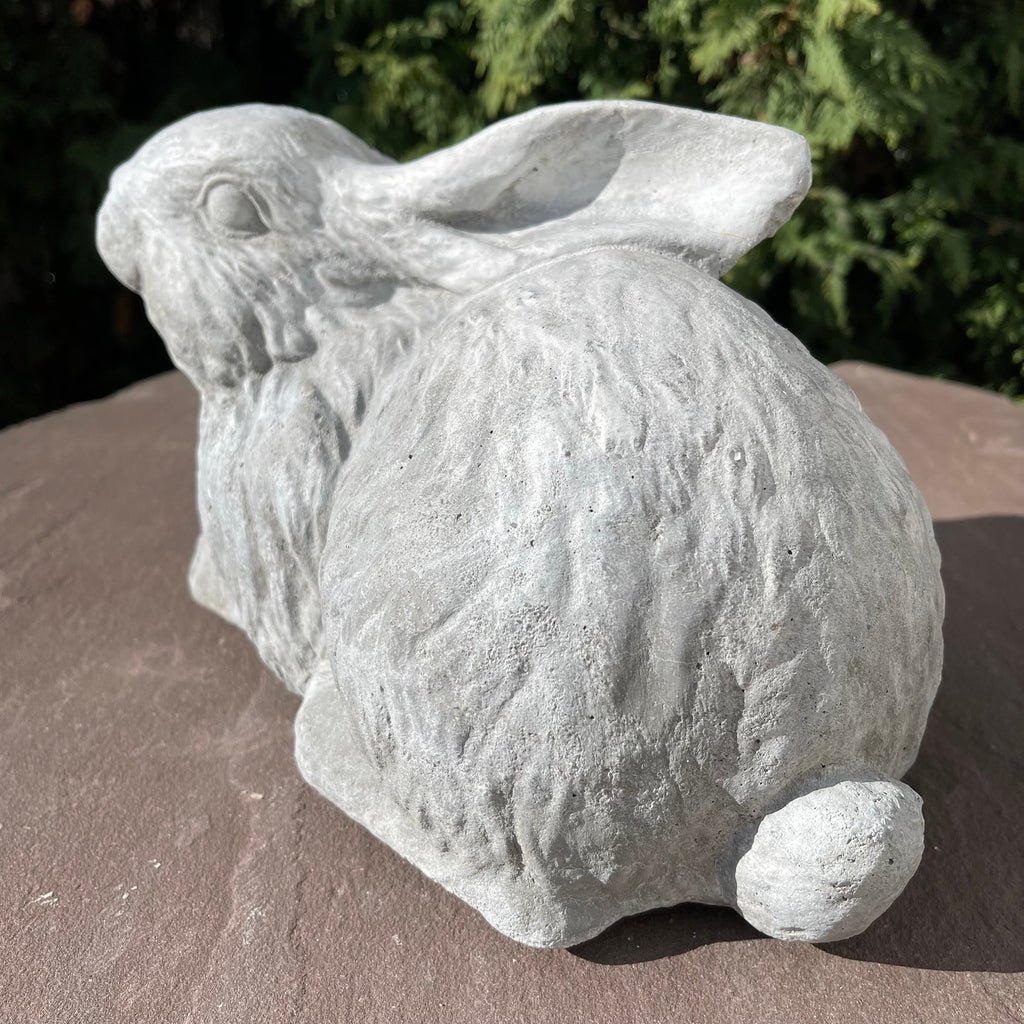 Concrete Rabbit Garden Statue 11" Modern Bunny Sculpture Outdoor Yard Art Lawn Ornament Animal Decor