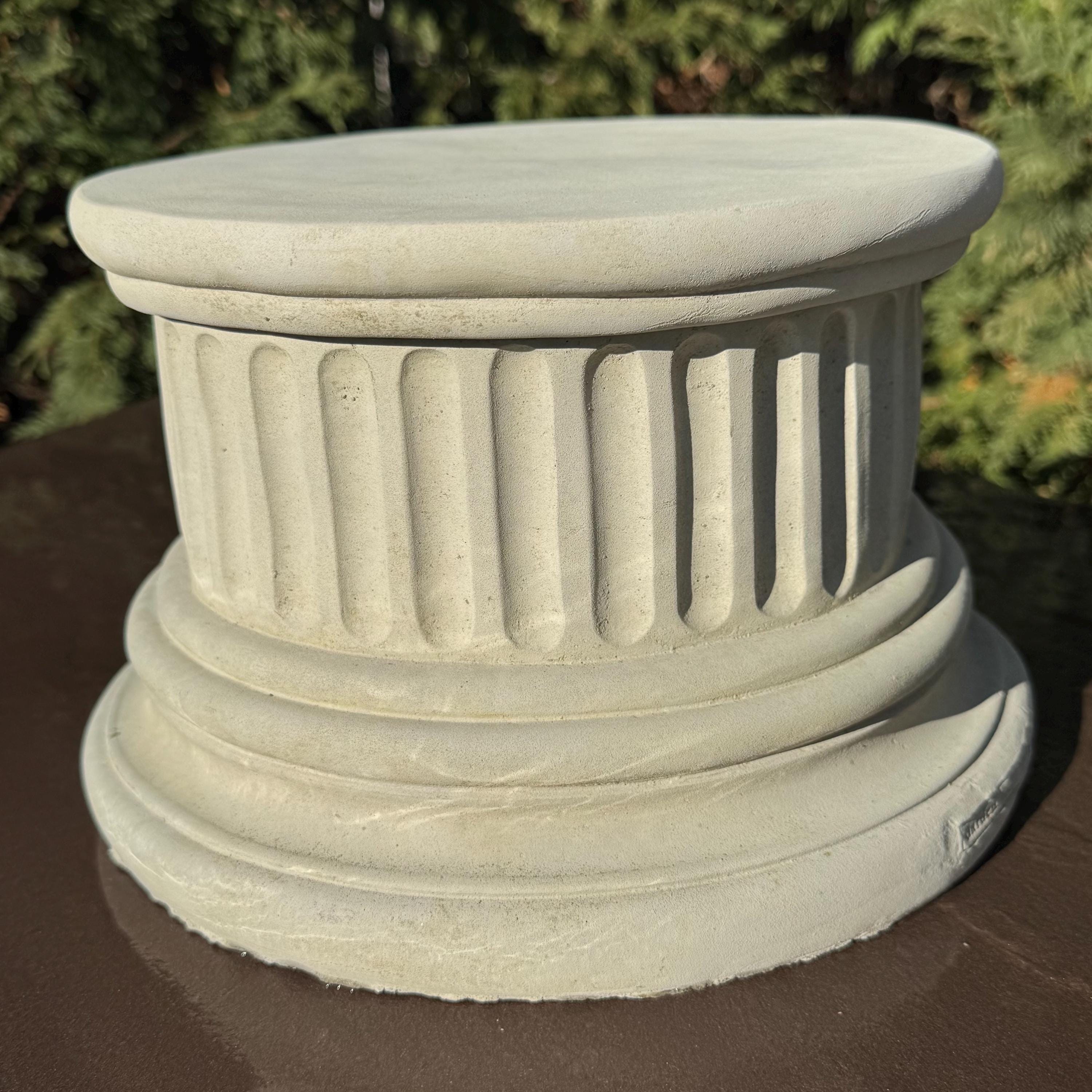 Concrete Plant Stand 10.25" Garden Pedestal for Statues Birdbath Base Outdoor Yard Decor Display