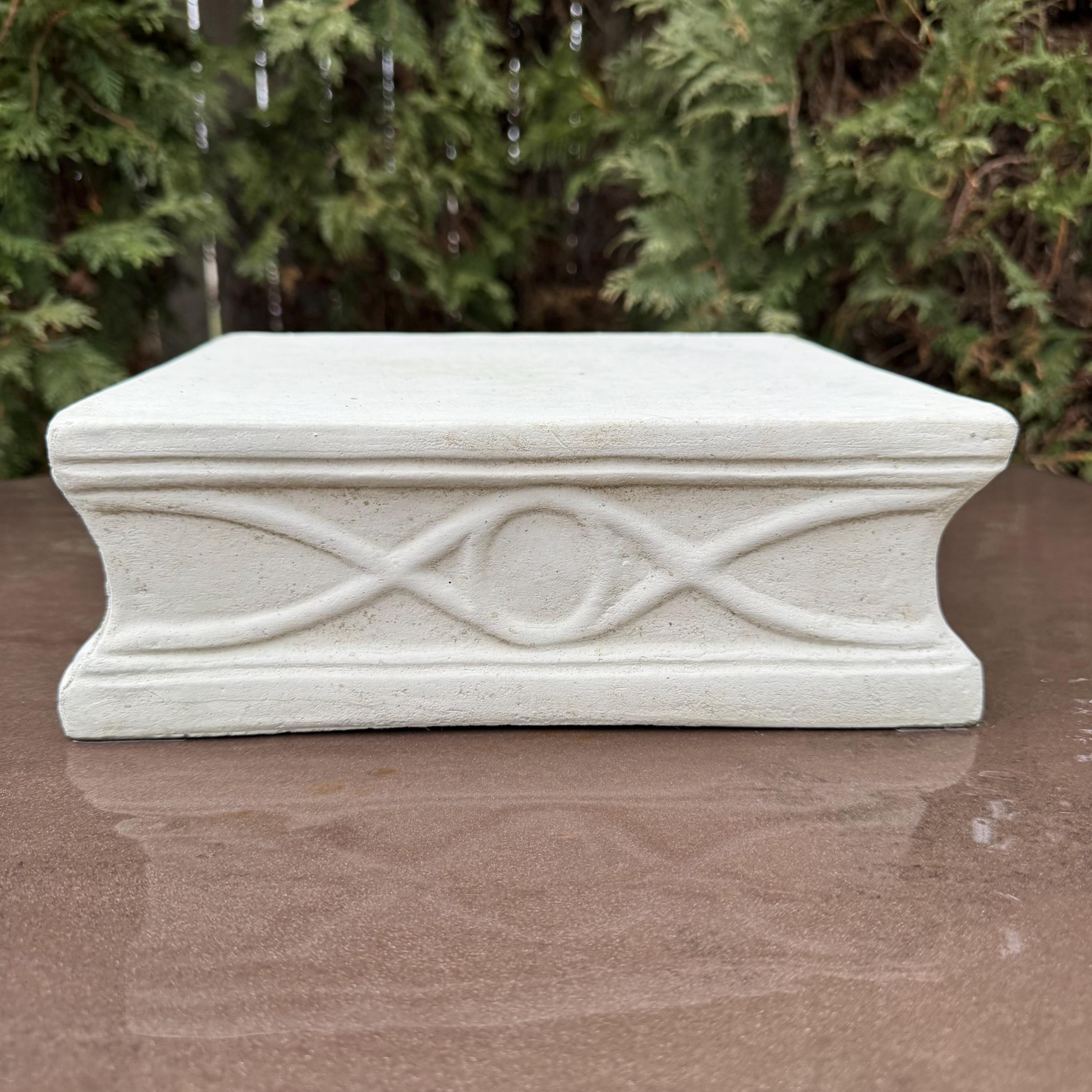 10" Concrete Pedestal Stand: Modern Garden Decor Display Riser Base for Statues Plants Yard Art