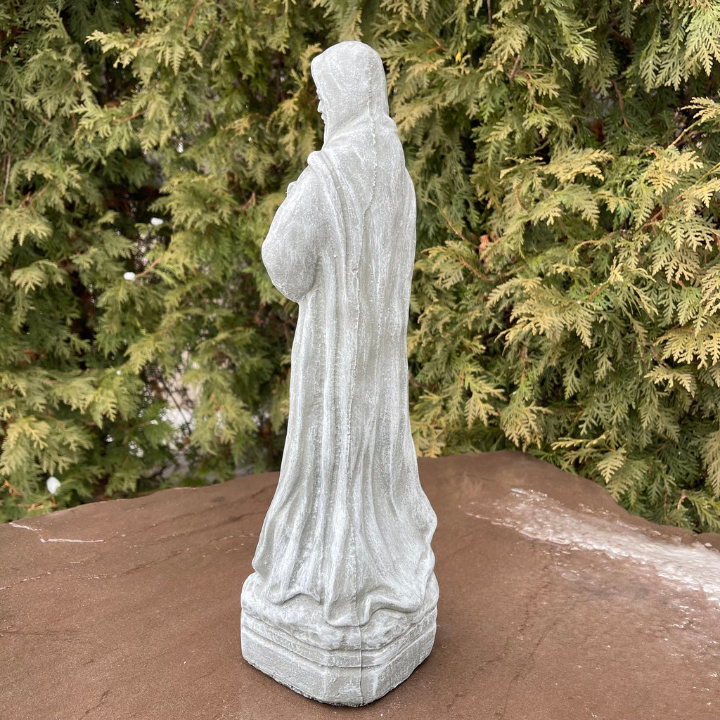 15 Inch Painted Saint Fiacre Garden Statue - Concrete Catholic Patron Sculpture Outdoor Yard Ornament Gift