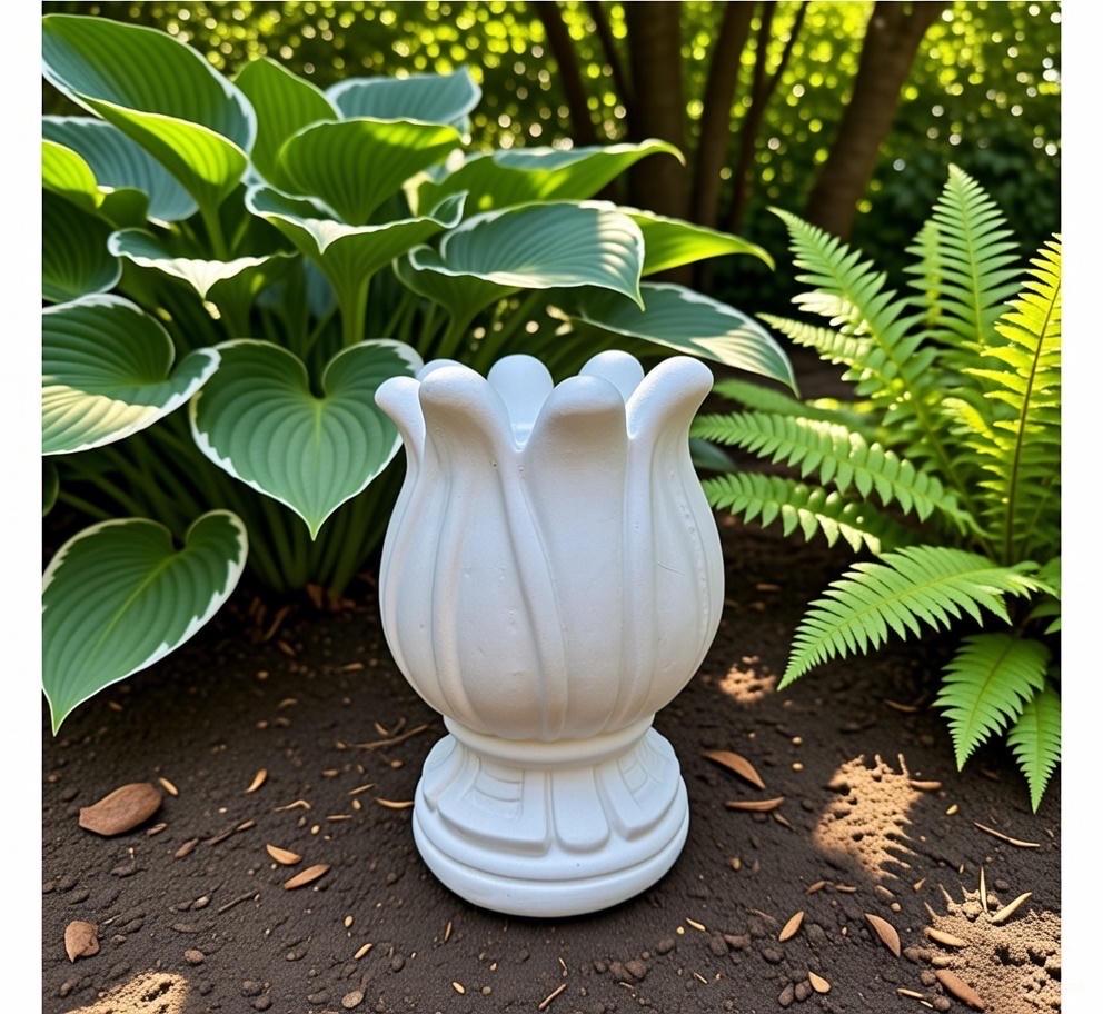 Concrete Tulip Fountain Spout 10.5" Outdoor Garden Pond Water Feature Topper Decor