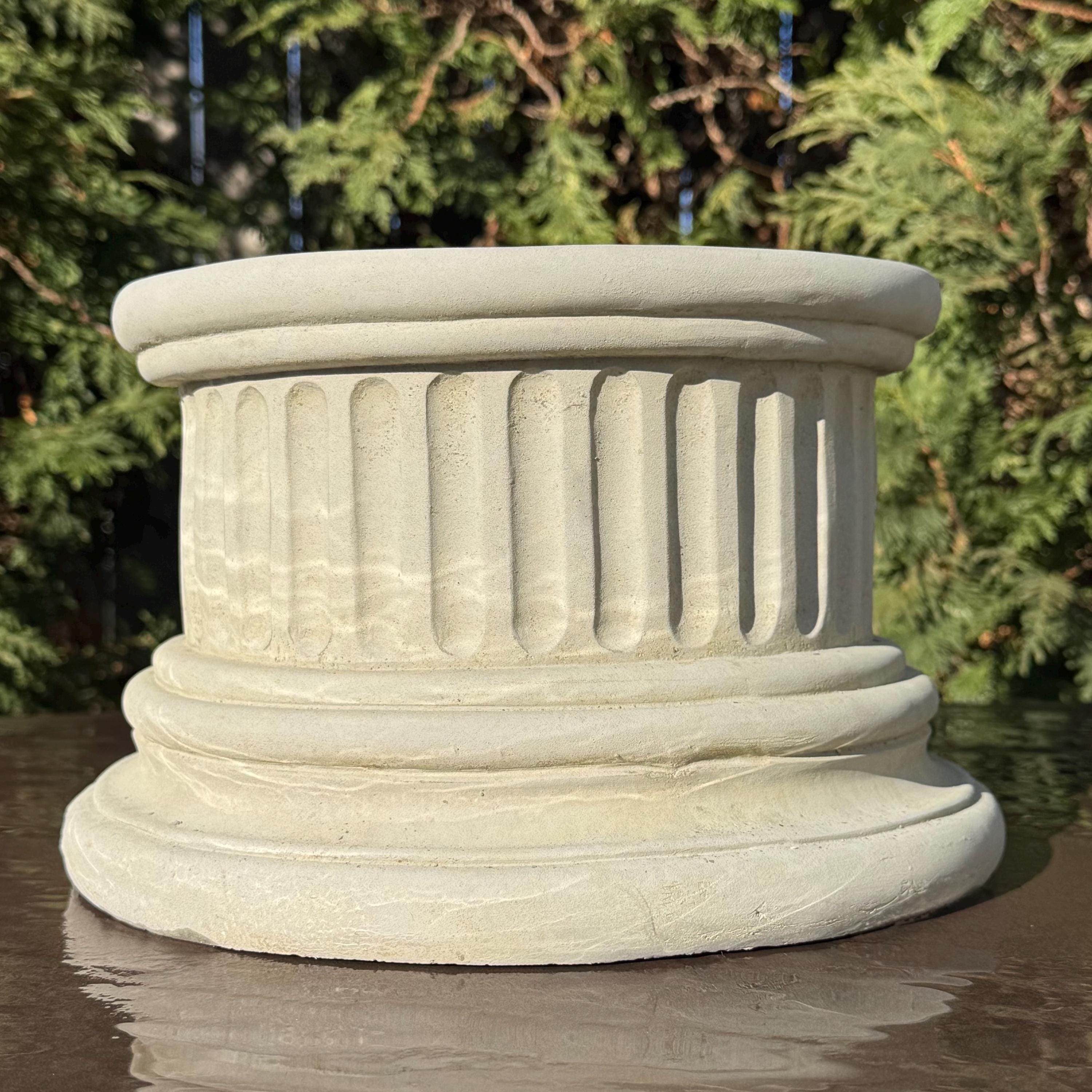 Concrete Plant Stand 10.25" Garden Pedestal for Statues Birdbath Base Outdoor Yard Decor Display