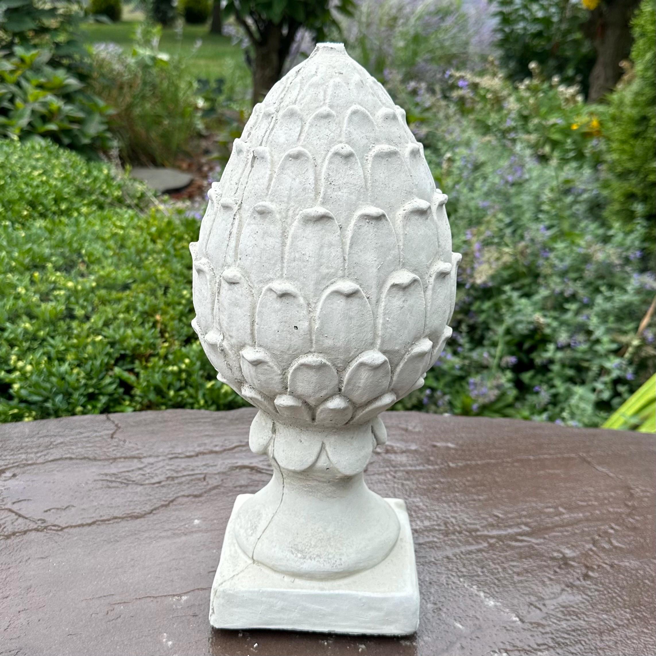 Concrete Artichoke Finial Fountain Top 14.5" Outdoor Garden Statue Sculpture Yard Ornament