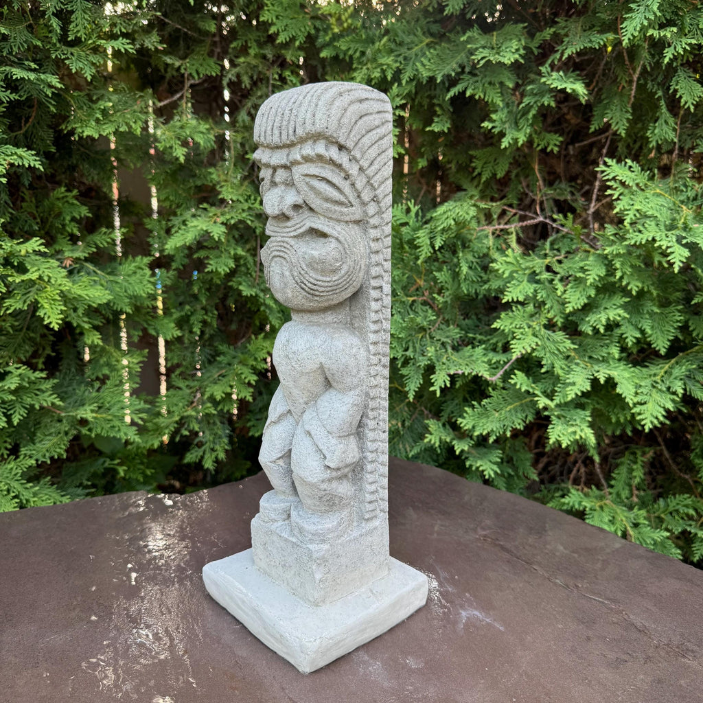 Concrete Tiki Totem 16.5" Polynesian Garden Sculpture Statue Yard Art Outdoor Decor