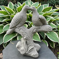Kissing Dove Garden Statue 15 Inch Concrete Love Birds USA Made Yard Art Romantic Decor Sculpture Ornament Gift