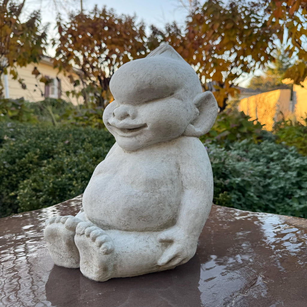 Billiken Mascot Garden Statue: 14" Concrete SLU Good Luck Charm Alumni Yard Art Decor Gift