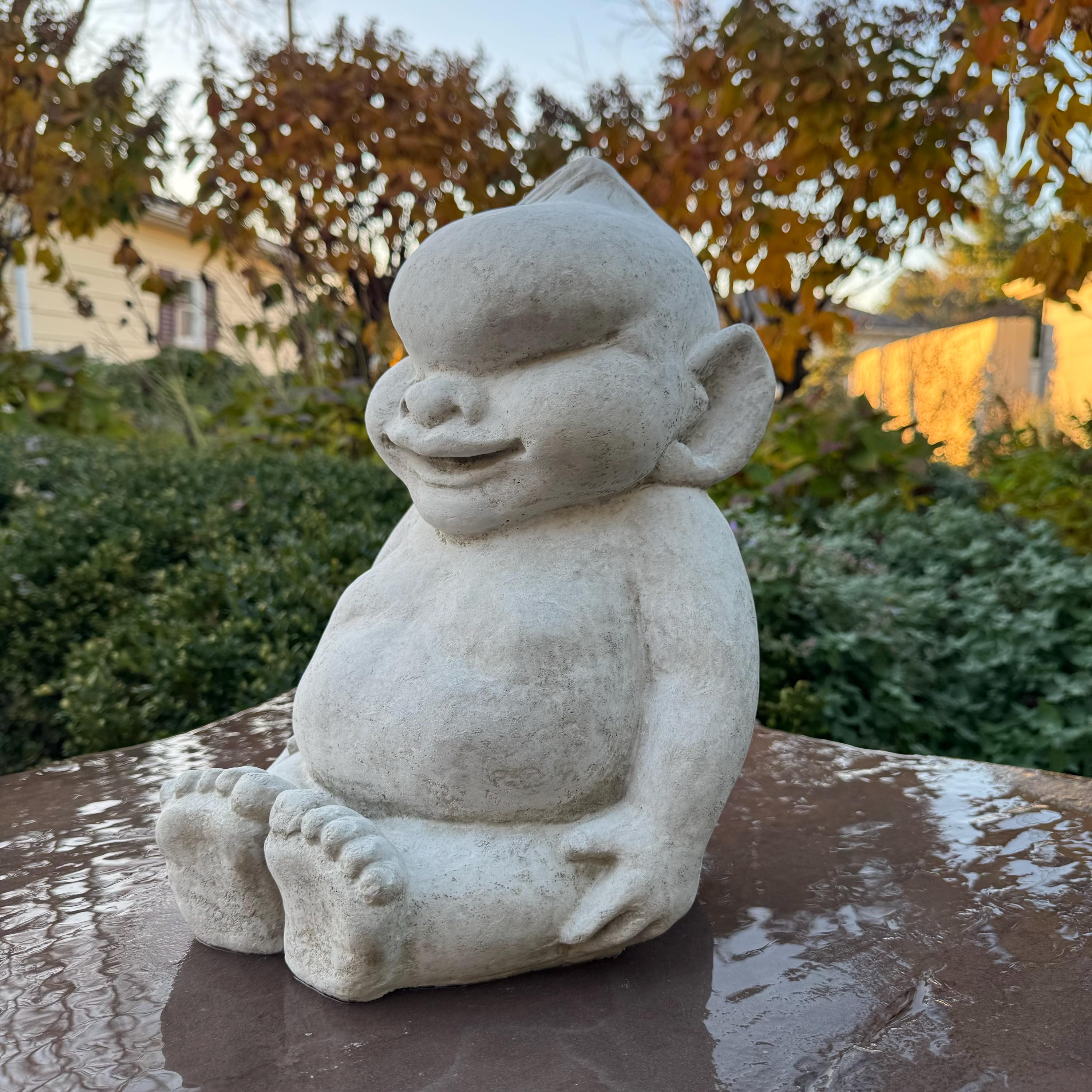 Billiken Mascot Garden Statue: 14" Concrete SLU Good Luck Charm Alumni Yard Art Decor Gift