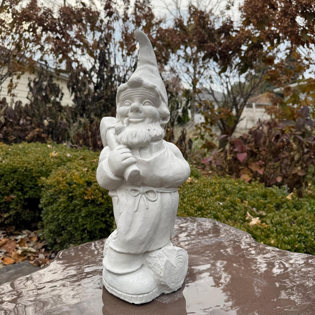 Vintage Cement Garden Gnome 19" Large Concrete Garden Gnomes