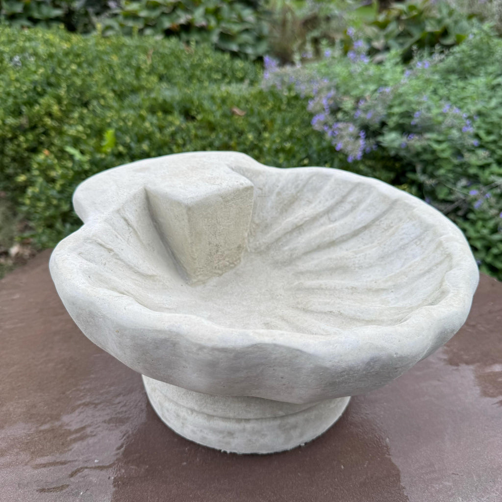 Small Concrete Bird Bath 11" Concrete Ground Bird Bath