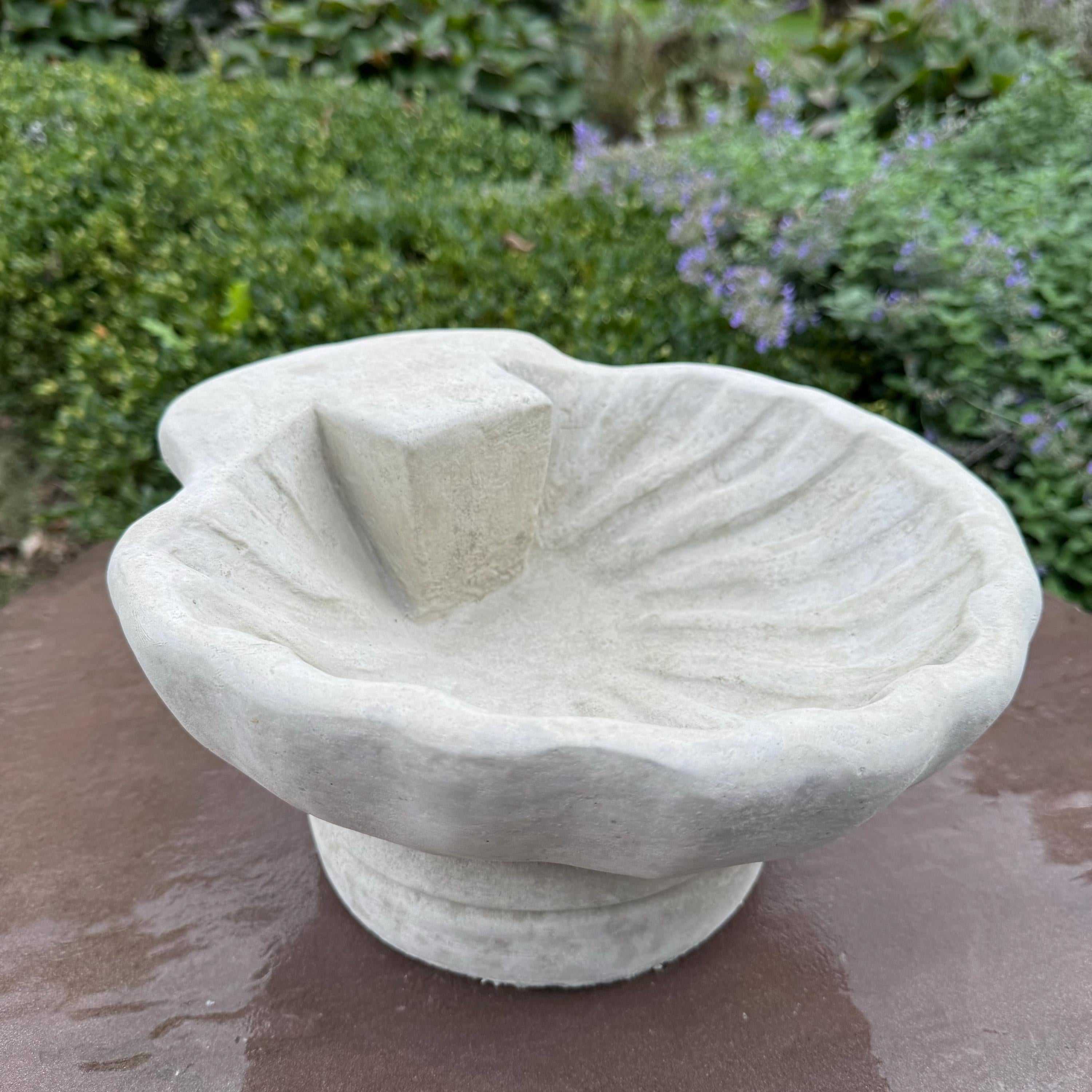 Small Concrete Bird Bath 11" Concrete Ground Bird Bath