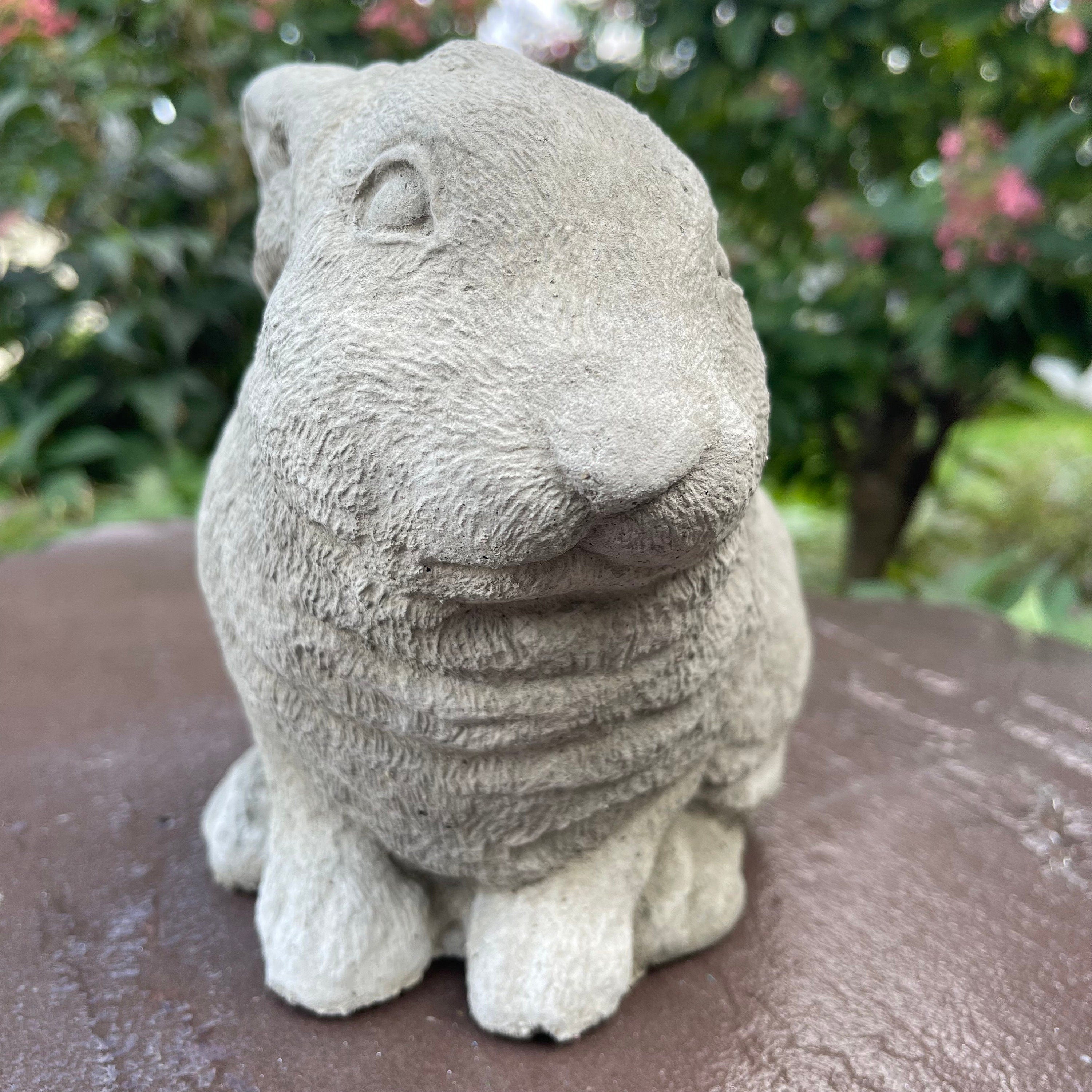 Concrete Rabbit Statue Modern Bunny Garden Sculpture Outdoor Yard Decor 10 Inch Lawn Ornament