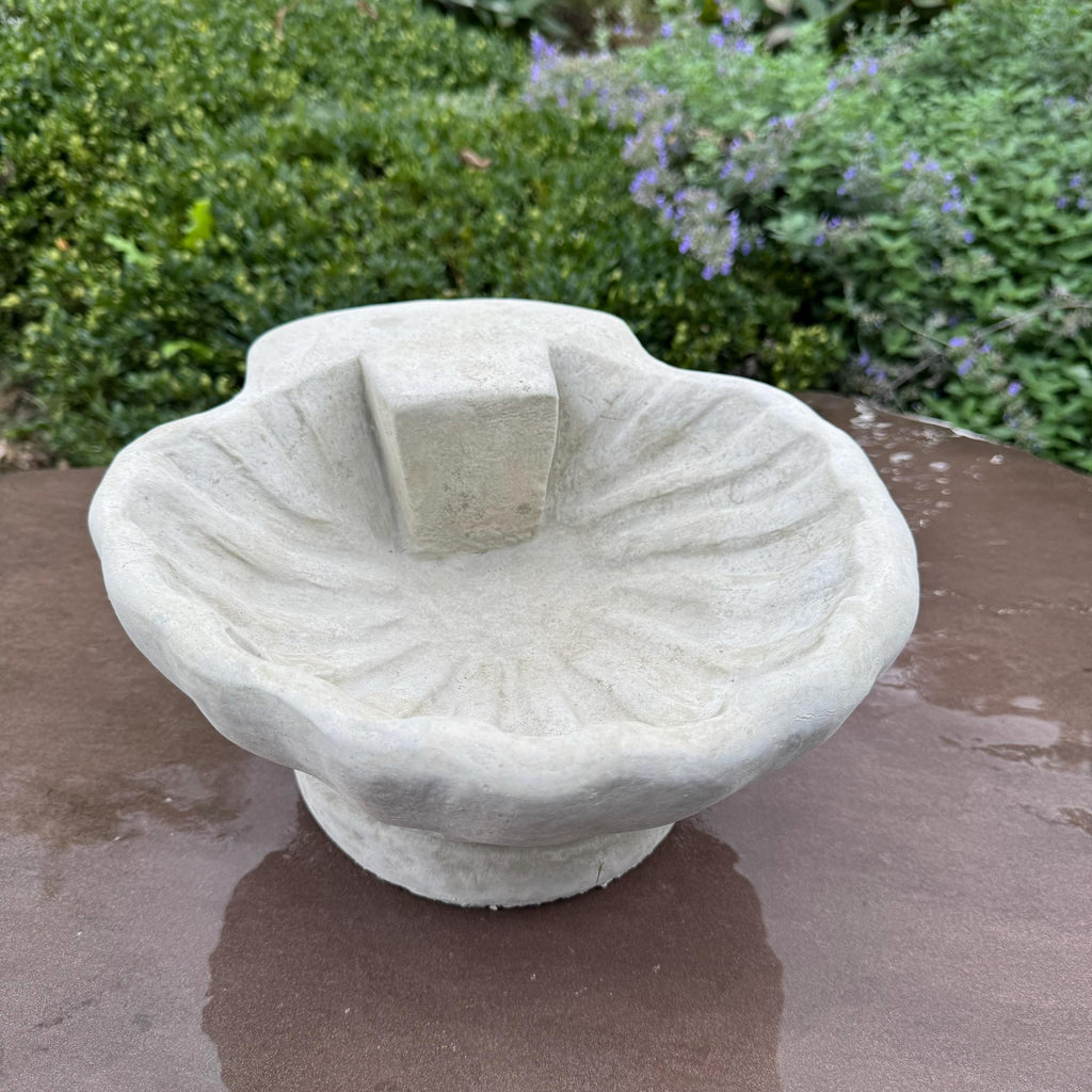 Small Concrete Bird Bath 11" Concrete Ground Bird Bath
