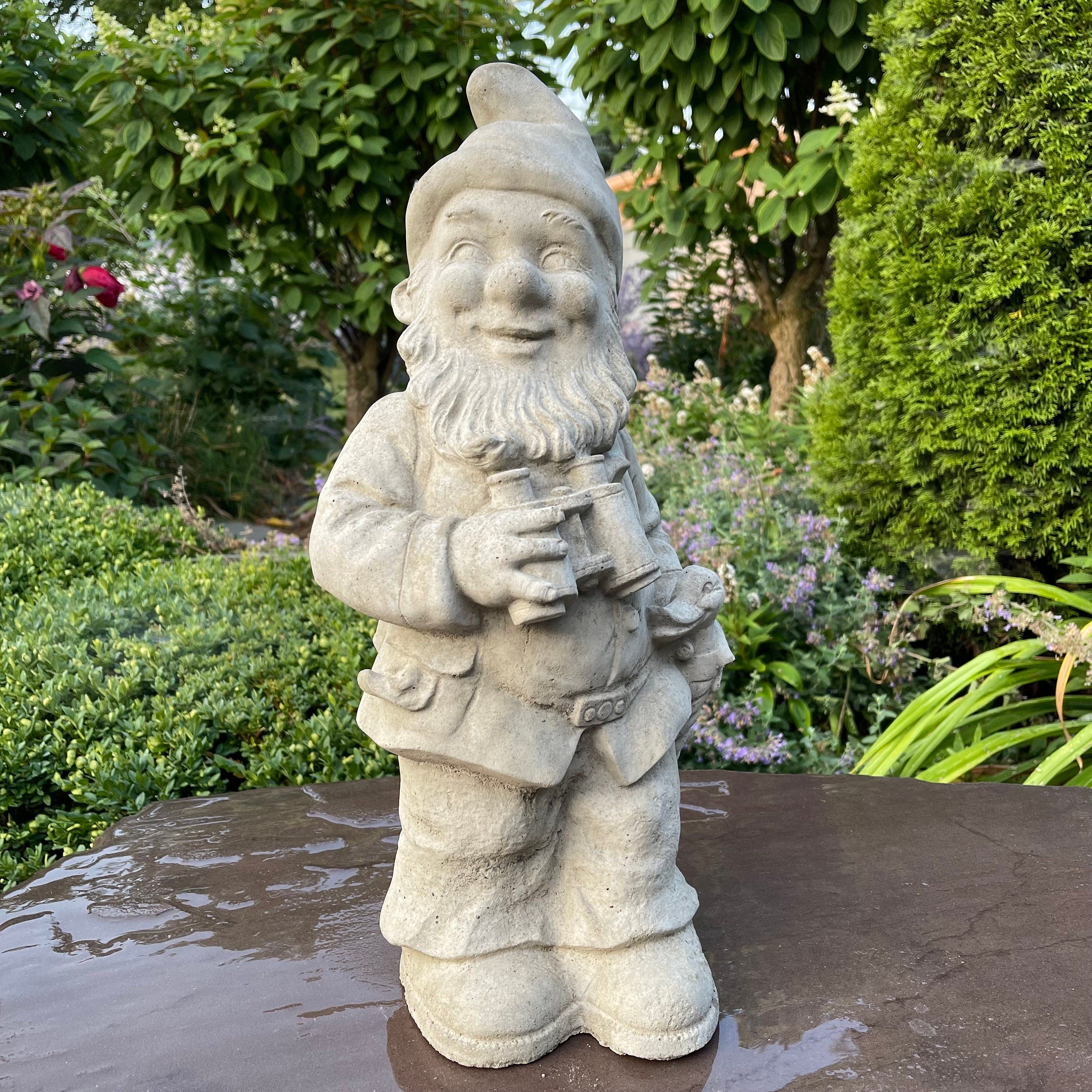 Large Concrete Gnomes 19" Unpainted Cement Garden Gnomes