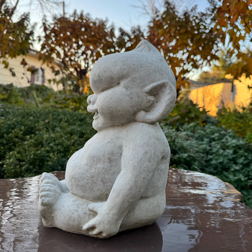Billiken Mascot Garden Statue: 14" Concrete SLU Good Luck Charm Alumni Yard Art Decor Gift
