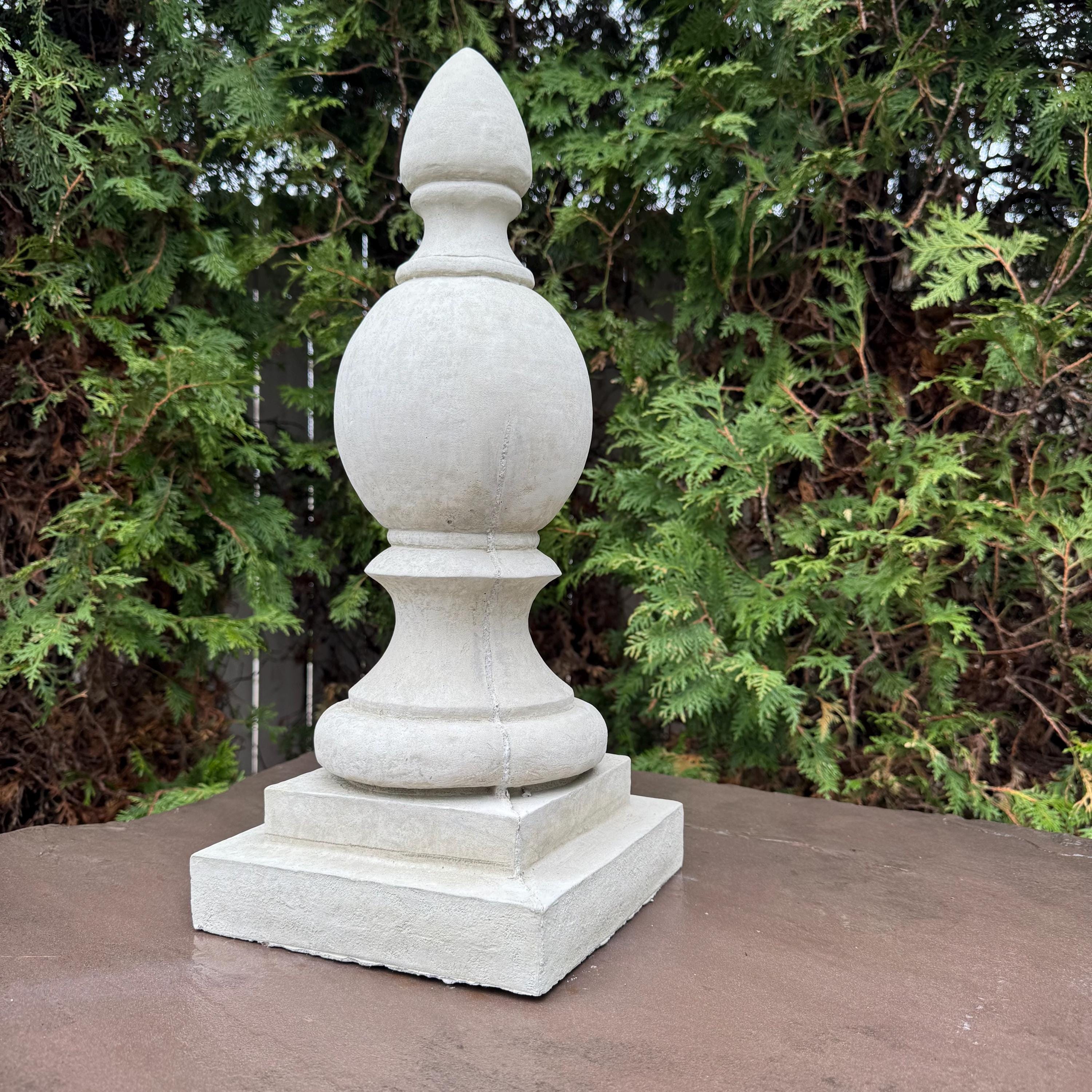 Gothic Concrete Finial Garden Statue 20 Inch Large Outdoor Yard Sculpture Ornament Cemetery Architectural Decor