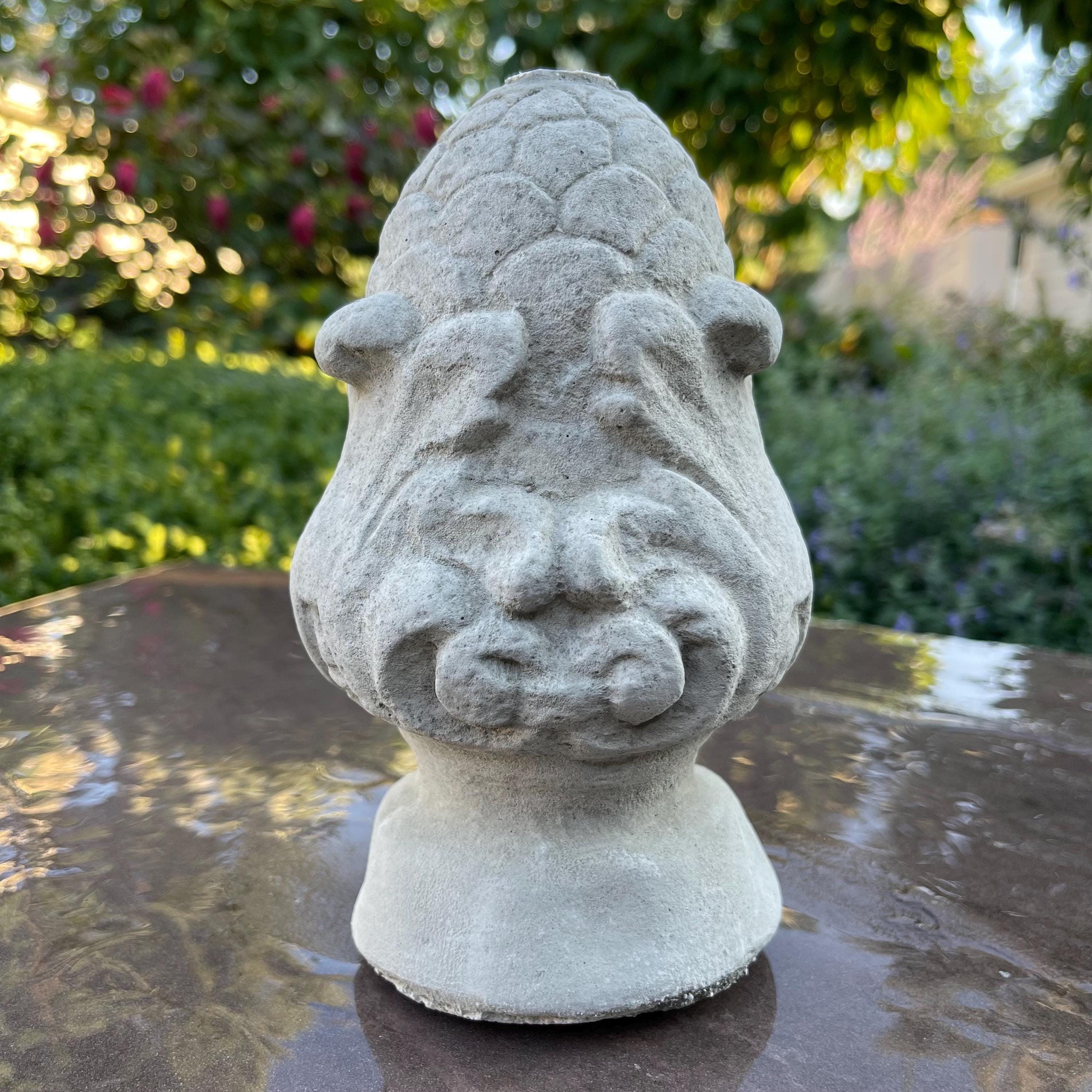 Replacement Fountain Topper 7.5" Cement Water Fountain Top / Concrete Pond Spitter Finial Statue