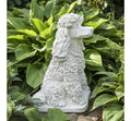 Handcrafted Concrete Poodle Garden Memorial Statue, 15 Inch Dog Sculpture