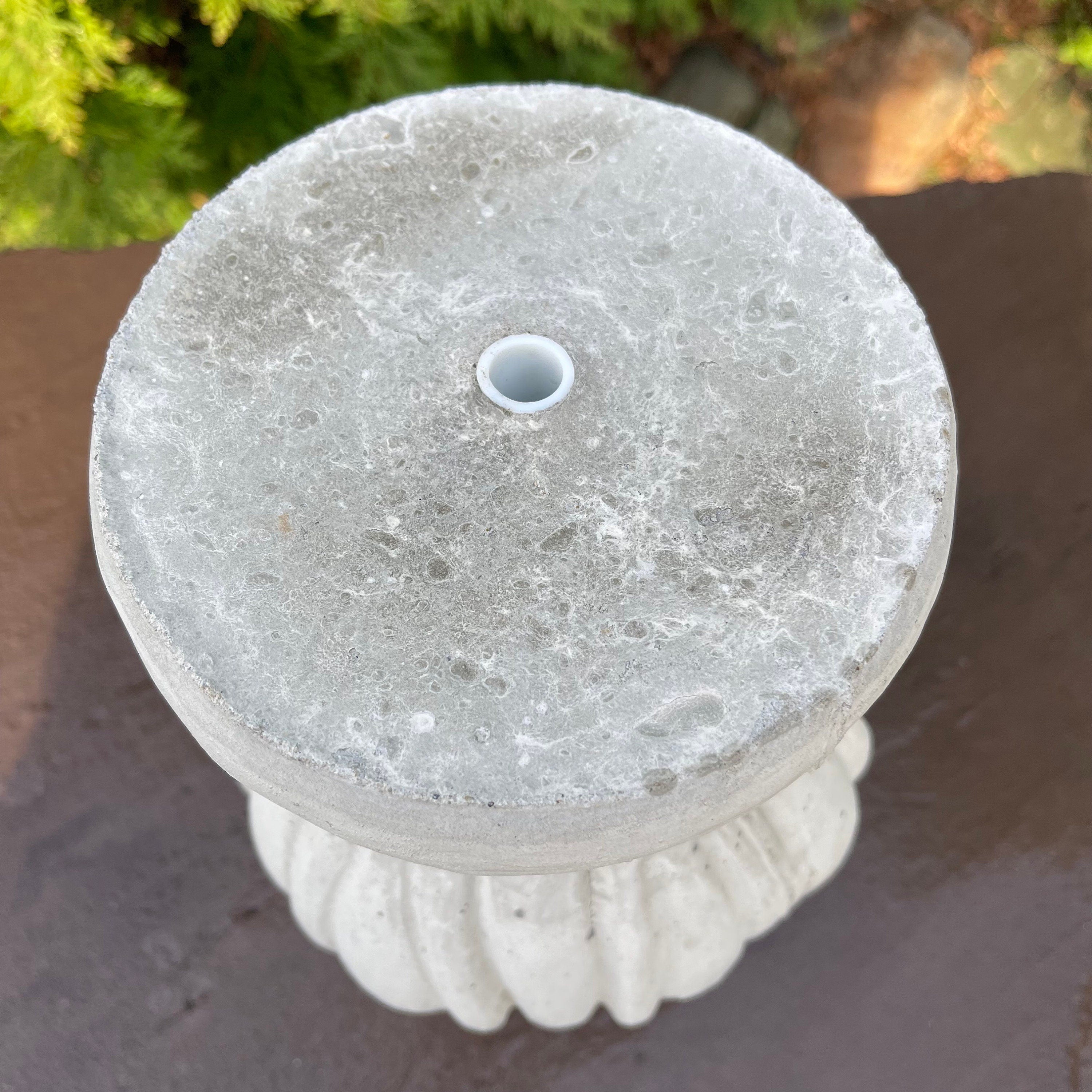 Concrete Fountain Top 10.5" Cement Fountain Topper / Tulip Style Replacement Pond Spitter