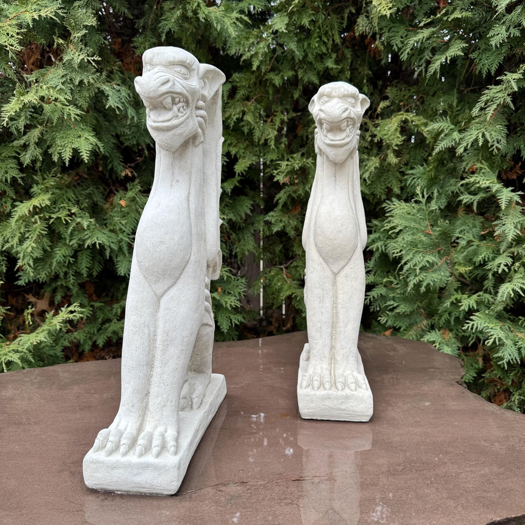 Concrete Griffin Garden Statue 18 Inch Winged Gothic Grotesque Sculpture Yard Ornament Decor