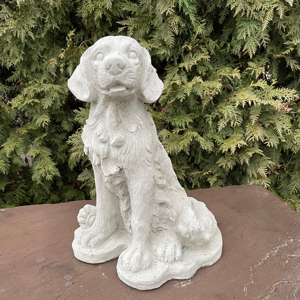 Large Golden Retriever Statue 16" Garden Sculpture Concrete Dog Memorial Yard Decor