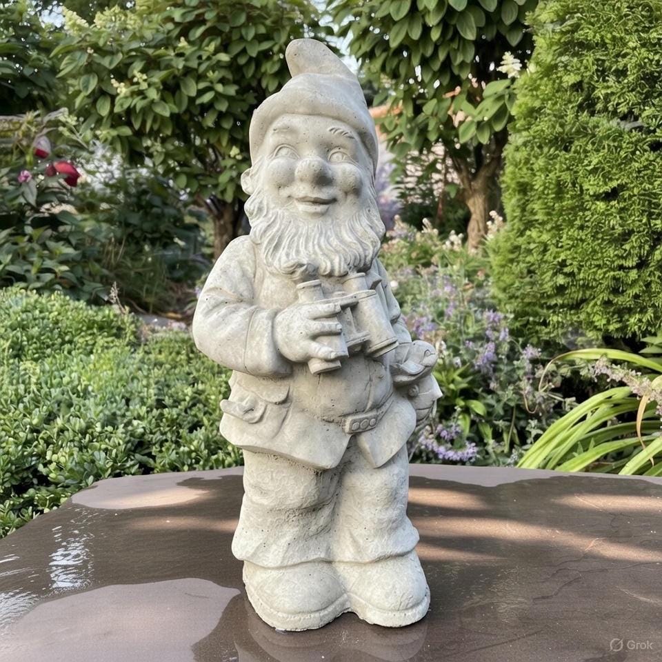 Large Concrete Gnomes 19" Unpainted Cement Garden Gnomes