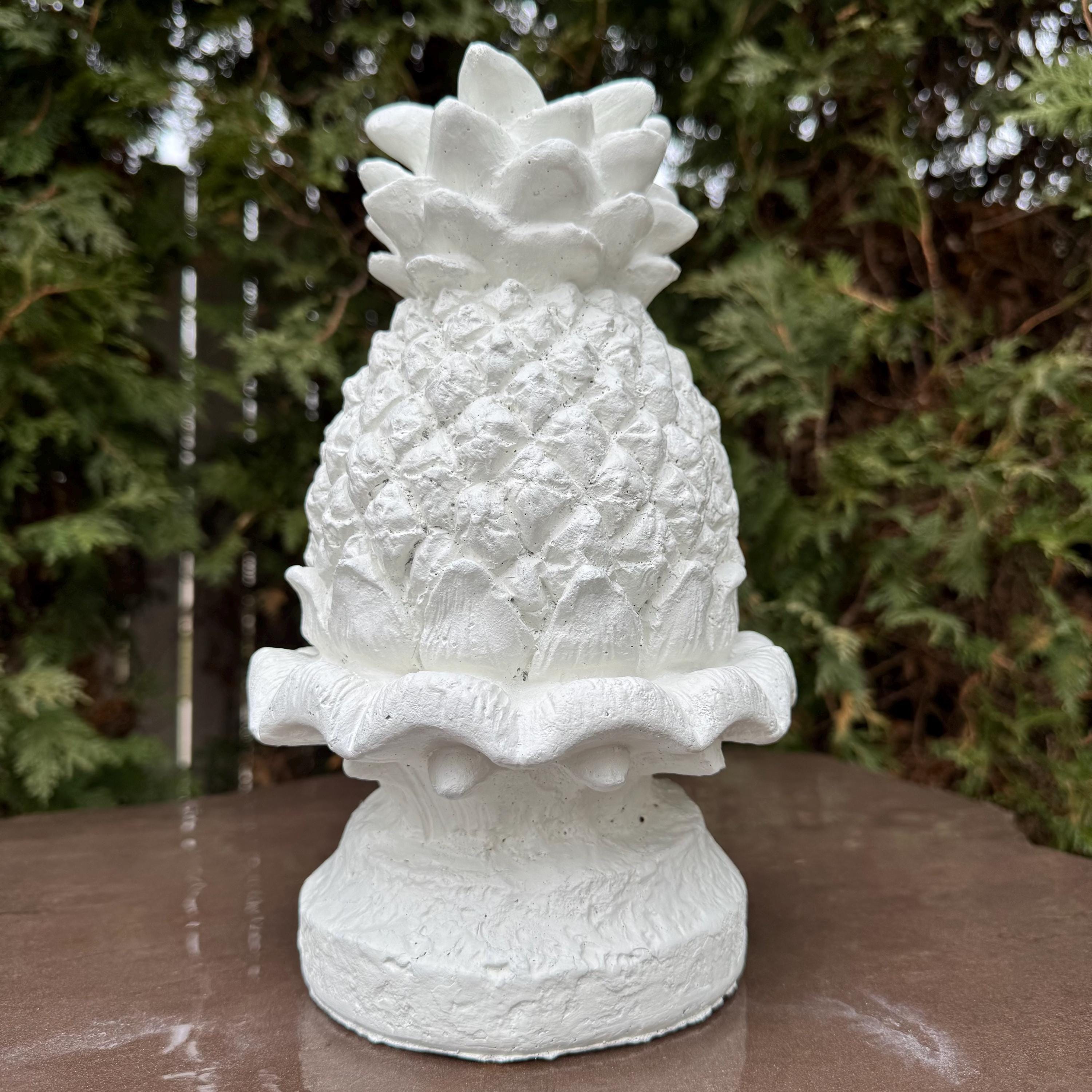 11 Inch Replacement Concrete Fountain Top - Outdoor Water Feature Pineapple Spitter Spout