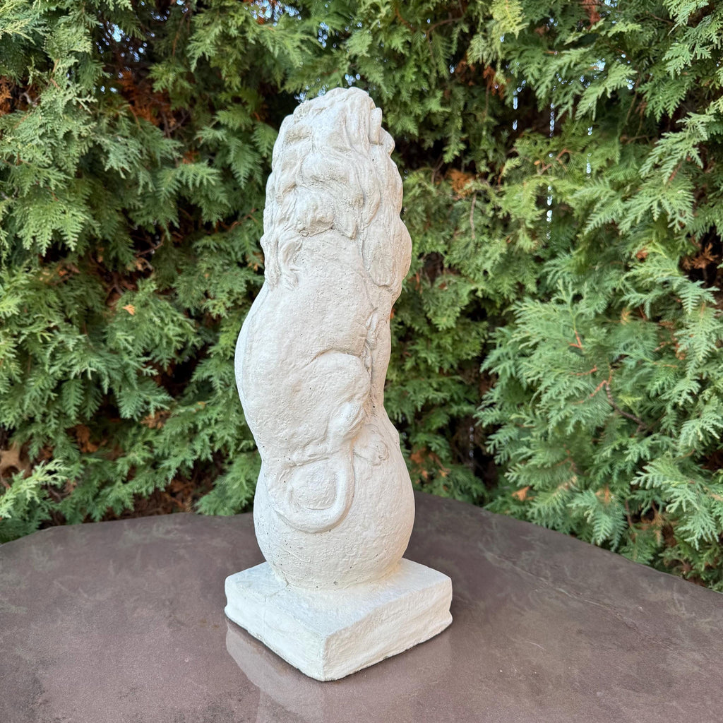 Sitting Concrete Lion Statue 18" Garden Sculpture Outdoor Yard Art Lawn Ornament Animal Figure Home Decor