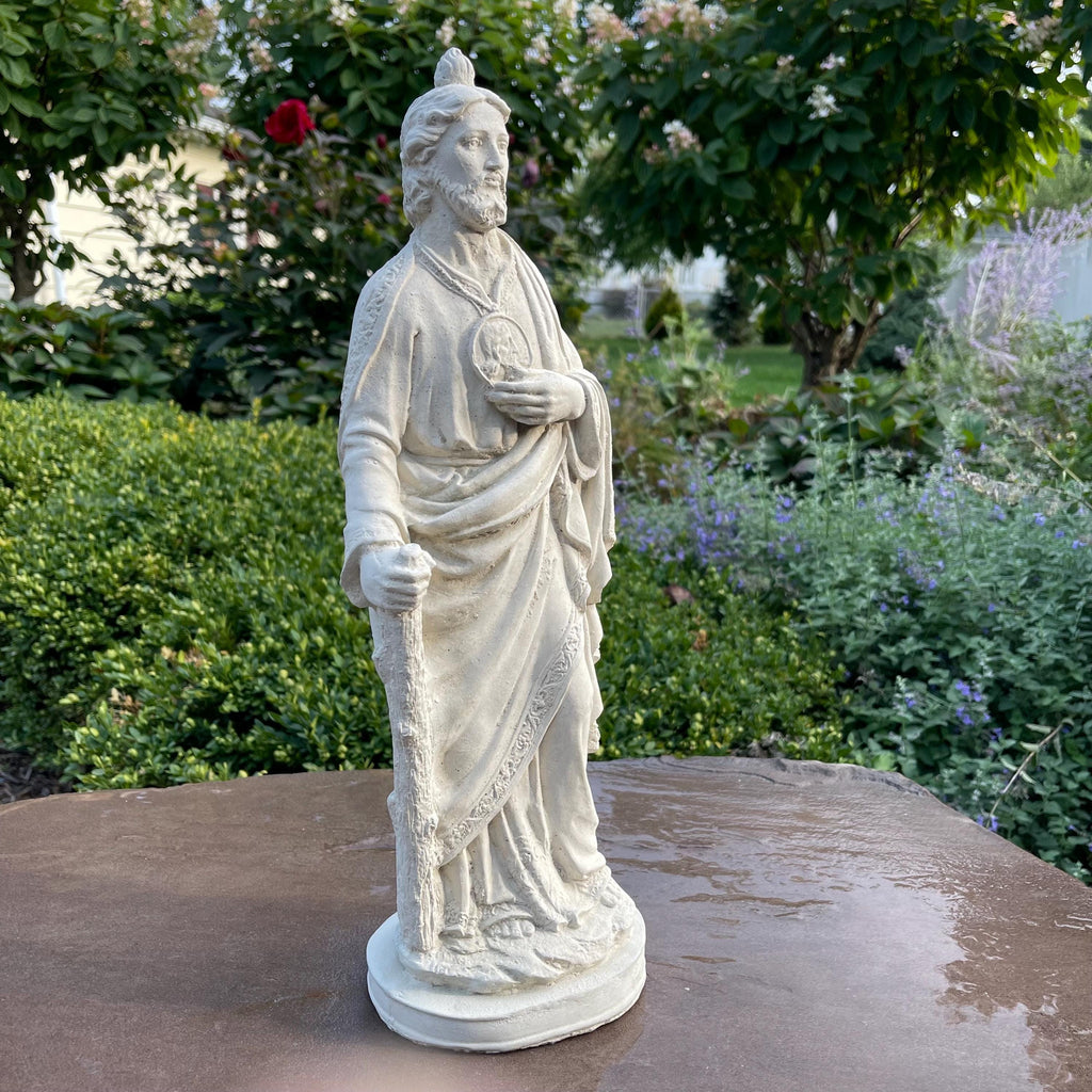 Saint Jude Garden Statue 16.5" Concrete Catholic Religious Patron Sculpture Yard Decor Gift