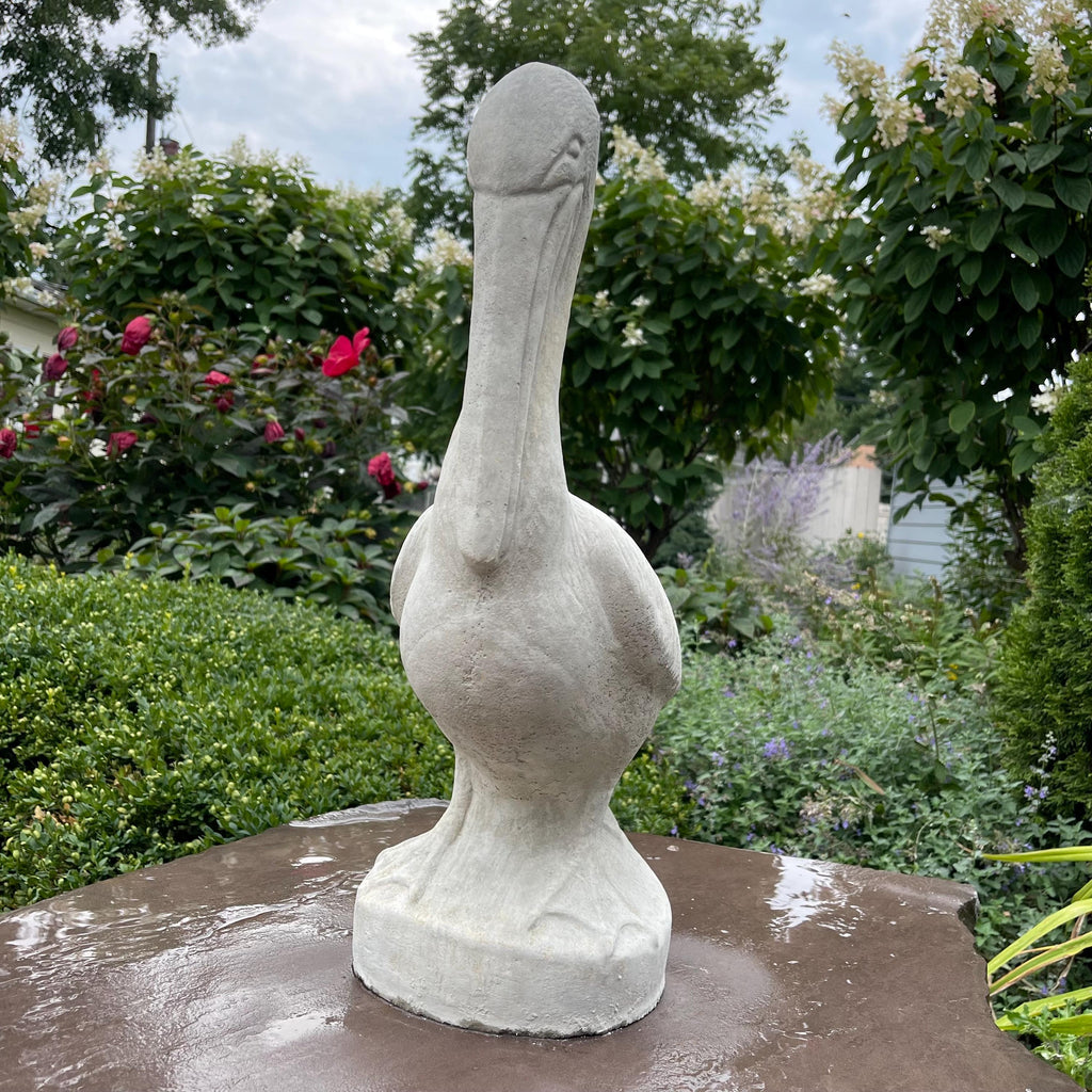 Large Concrete Pelican Statue 20" Coastal Garden Bird Decor Heavy Outdoor Cement Nautical Yard Art