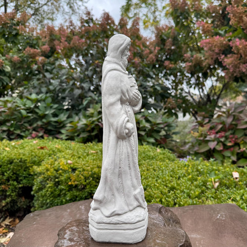 15" Concrete St Fiacre Garden Saint Statue - Catholic Religious Outdoor Yard Decor Patron of Gardeners